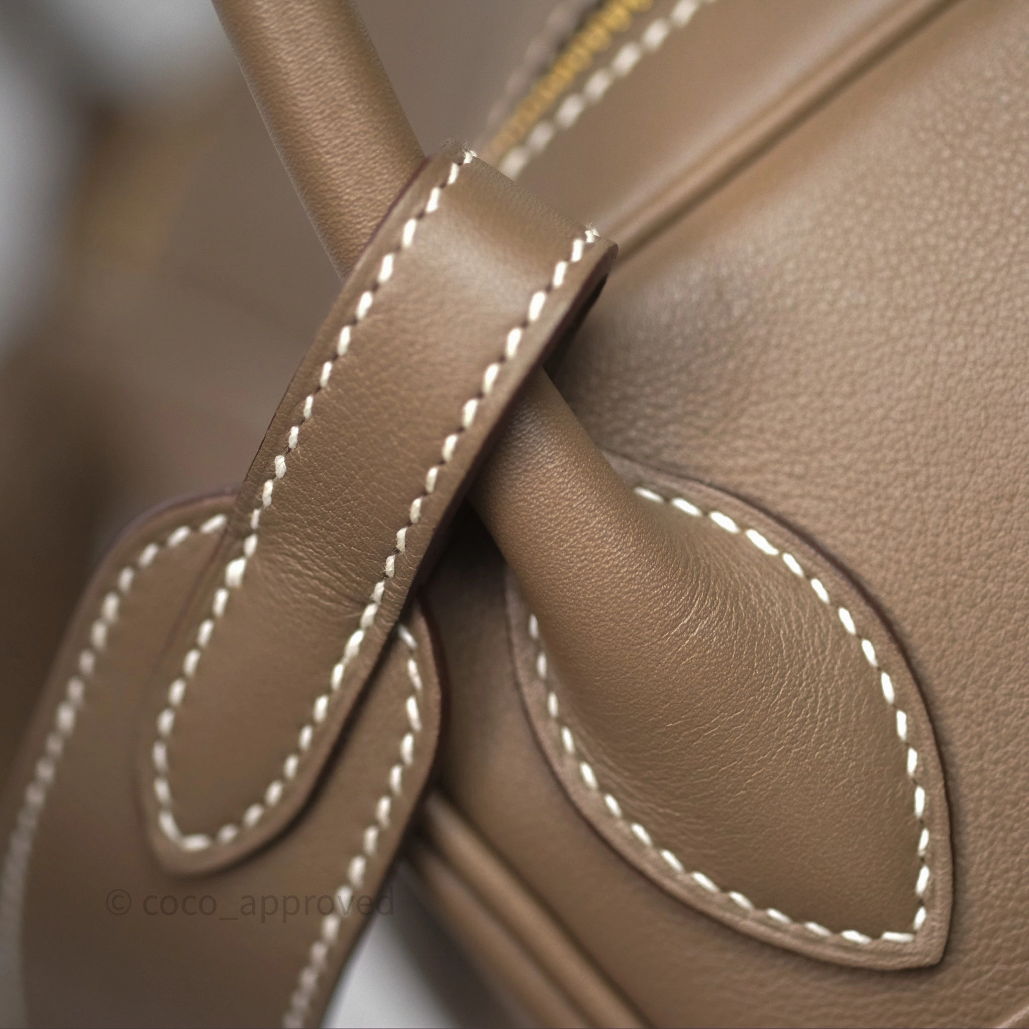 Herms Lindy 30 Etoupe 18 Swift Gold Hardware