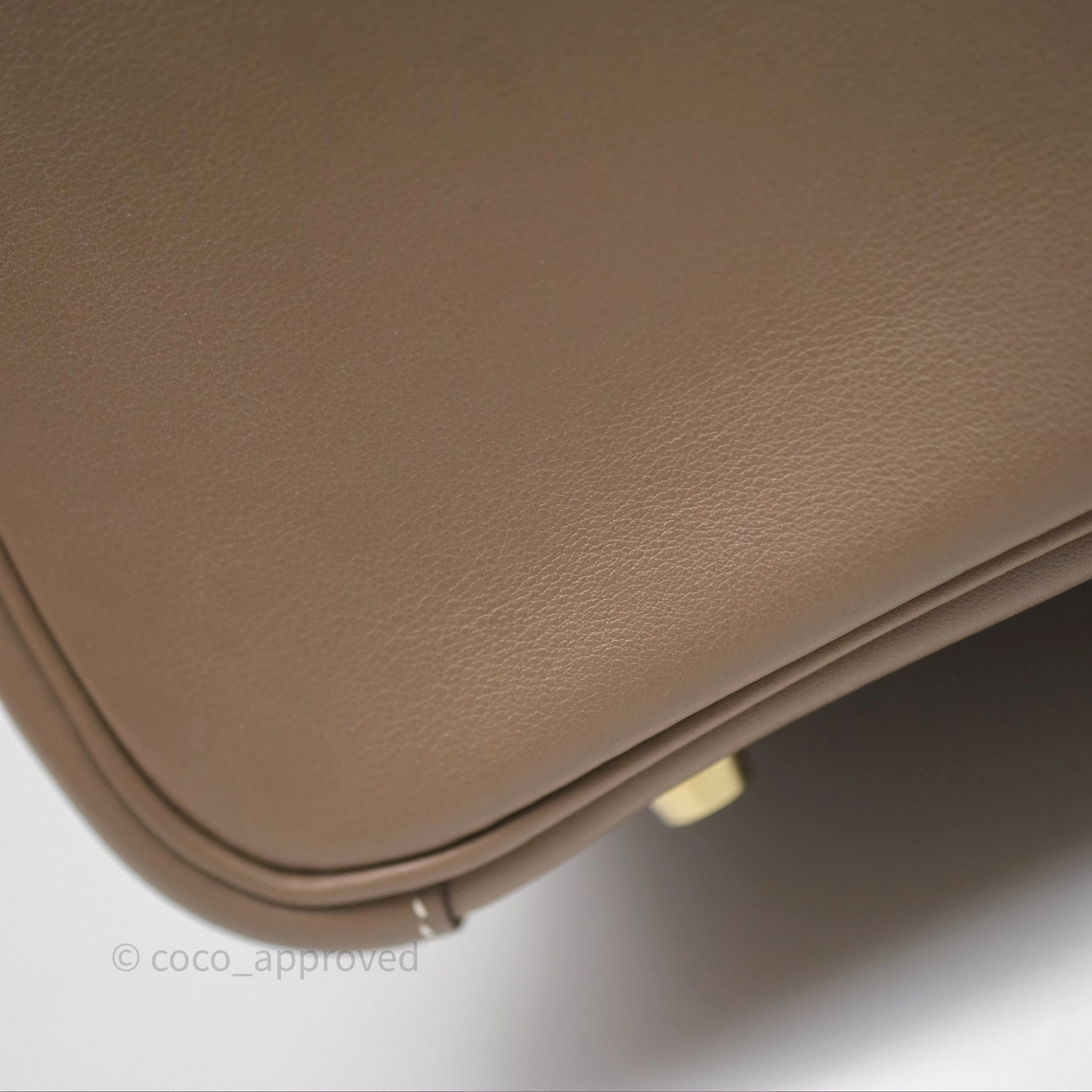 Herms Lindy 30 Etoupe 18 Swift Gold Hardware