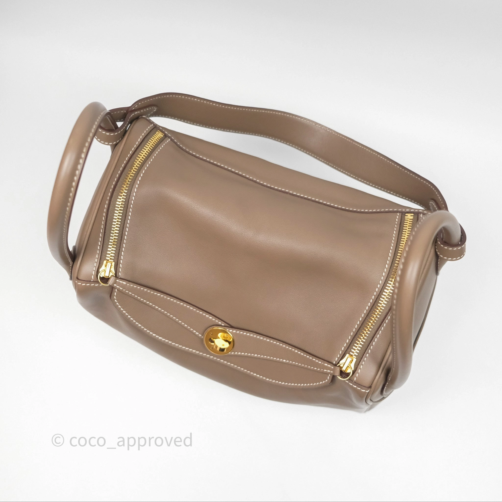 Herms Lindy 30 Etoupe 18 Swift Gold Hardware
