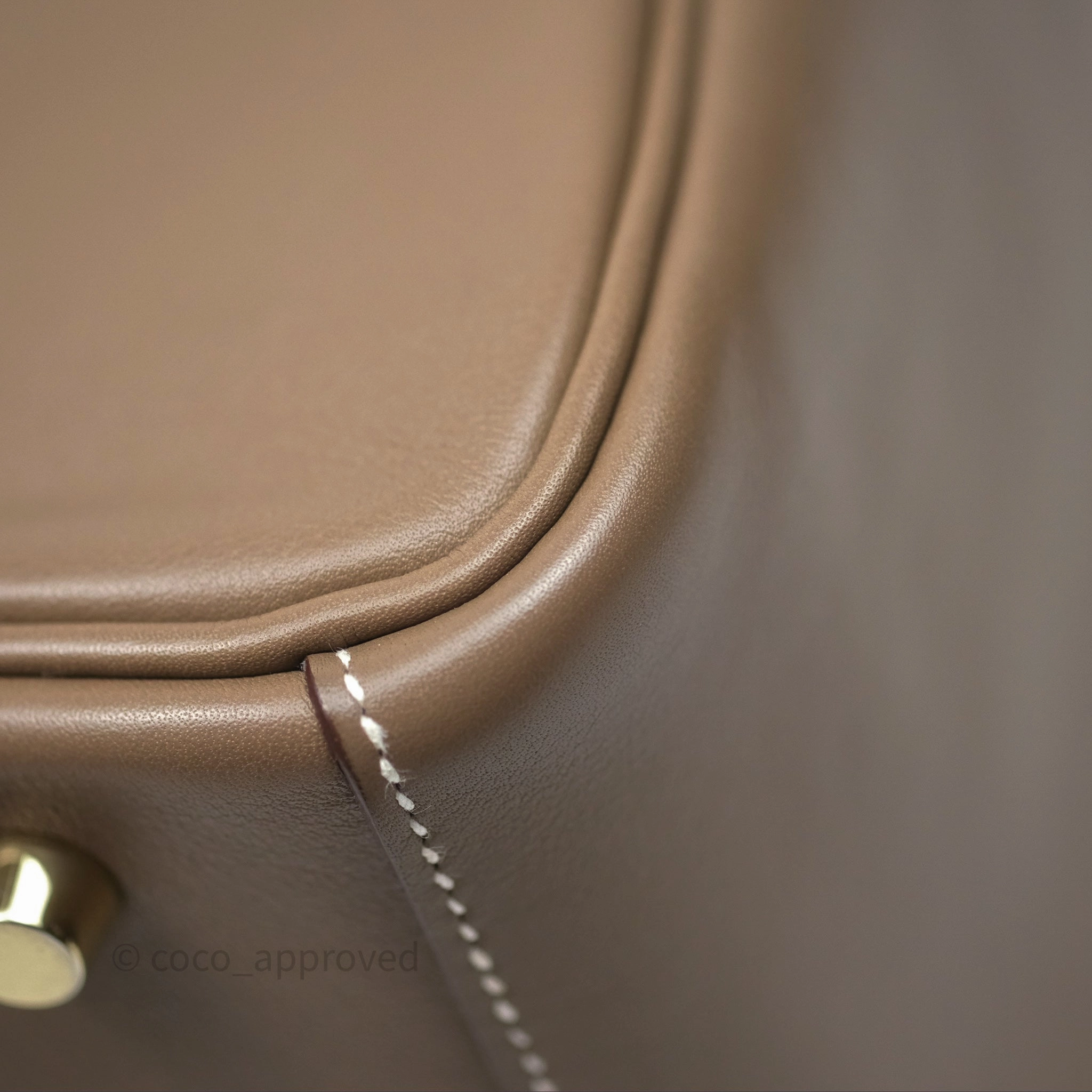 Herms Lindy 30 Etoupe 18 Swift Gold Hardware