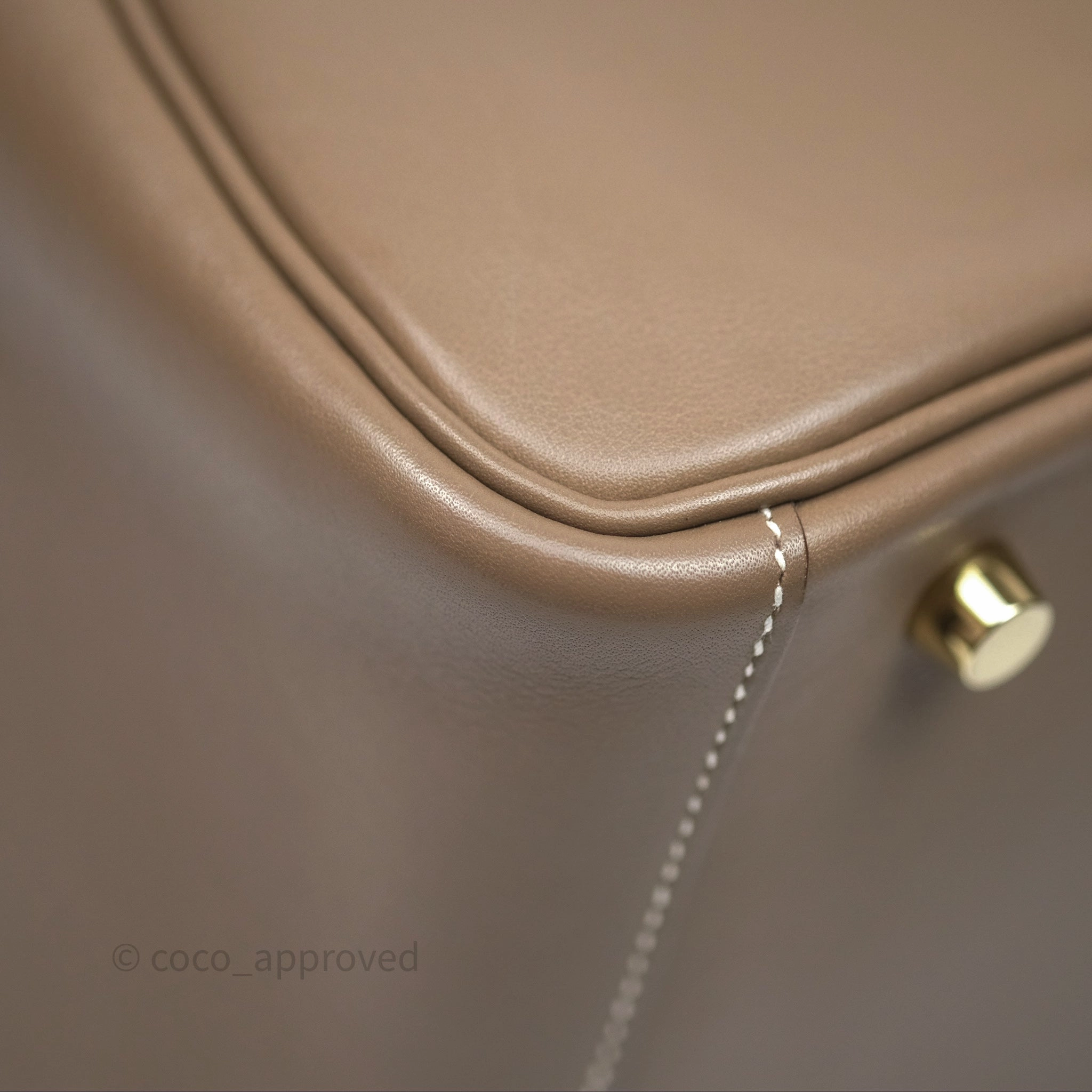 Herms Lindy 30 Etoupe 18 Swift Gold Hardware