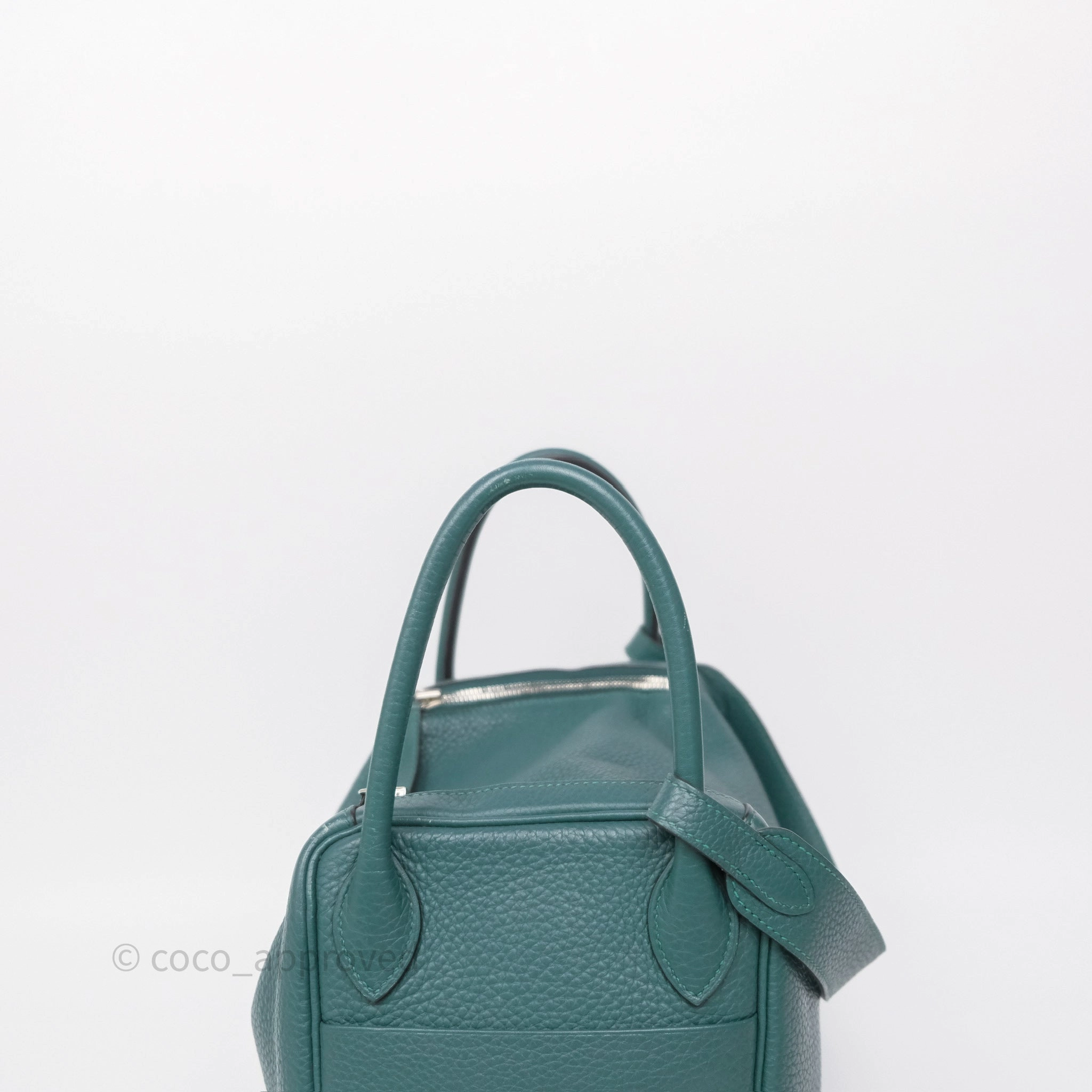 Herms Lindy 30 Malachite Z6 Clemence Palladium Hardware