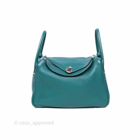 Herms Lindy 30 Malachite Z6 Clemence Palladium Hardware