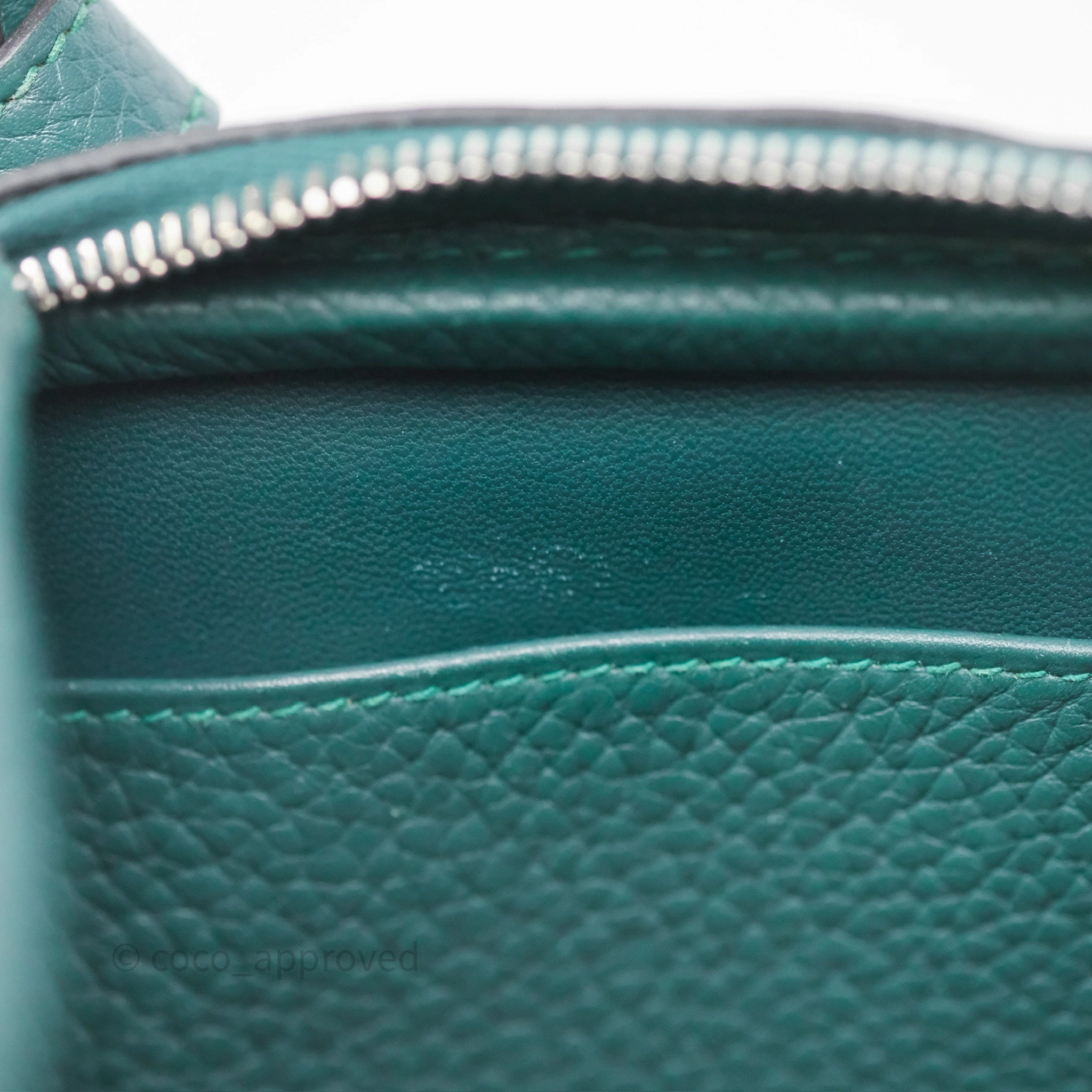 Herms Lindy 30 Malachite Z6 Clemence Palladium Hardware