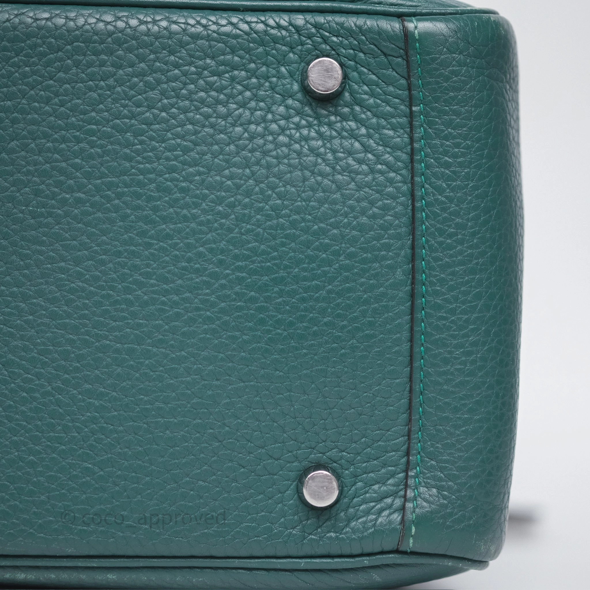 Herms Lindy 30 Malachite Z6 Clemence Palladium Hardware