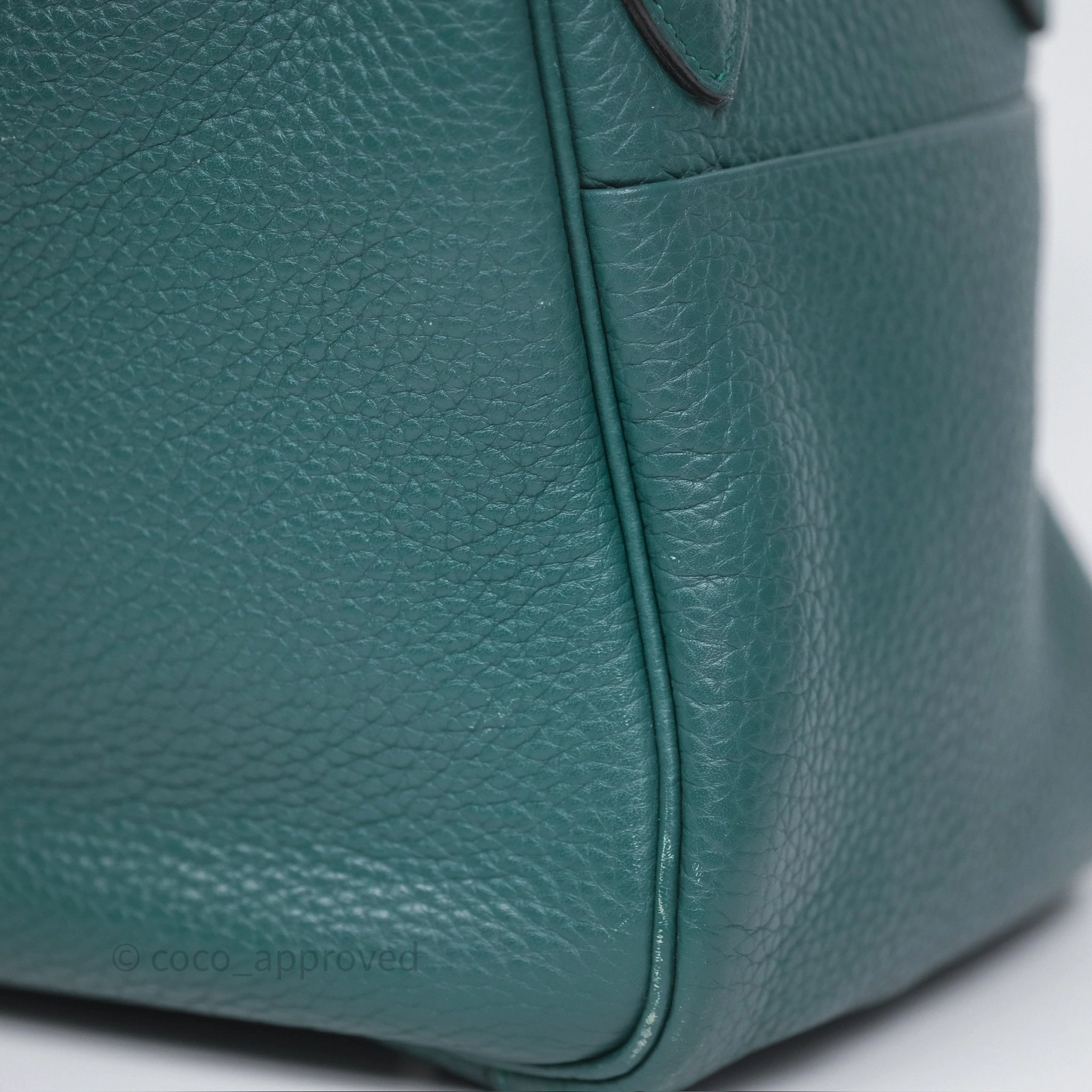 Herms Lindy 30 Malachite Z6 Clemence Palladium Hardware