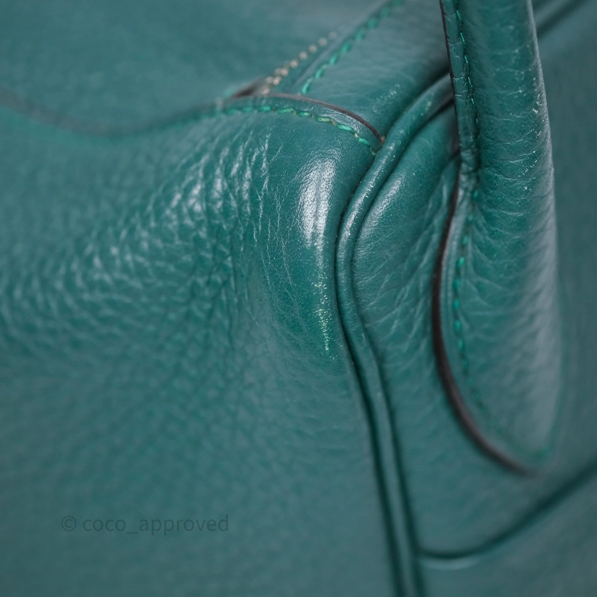 Herms Lindy 30 Malachite Z6 Clemence Palladium Hardware