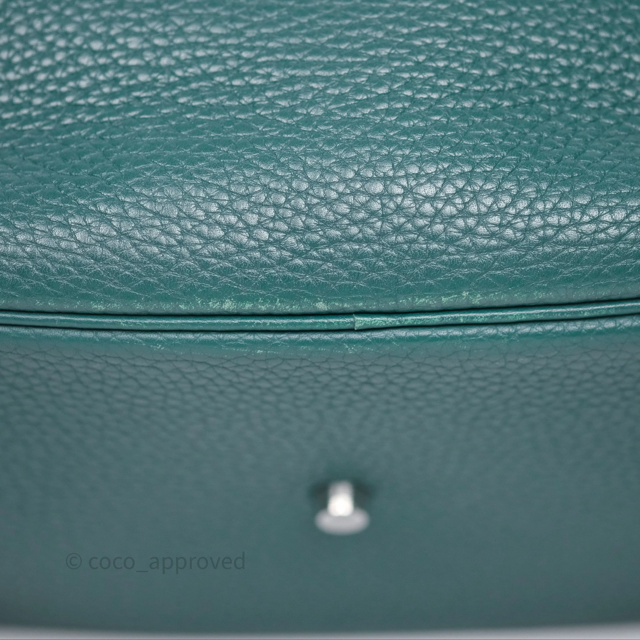 Herms Lindy 30 Malachite Z6 Clemence Palladium Hardware