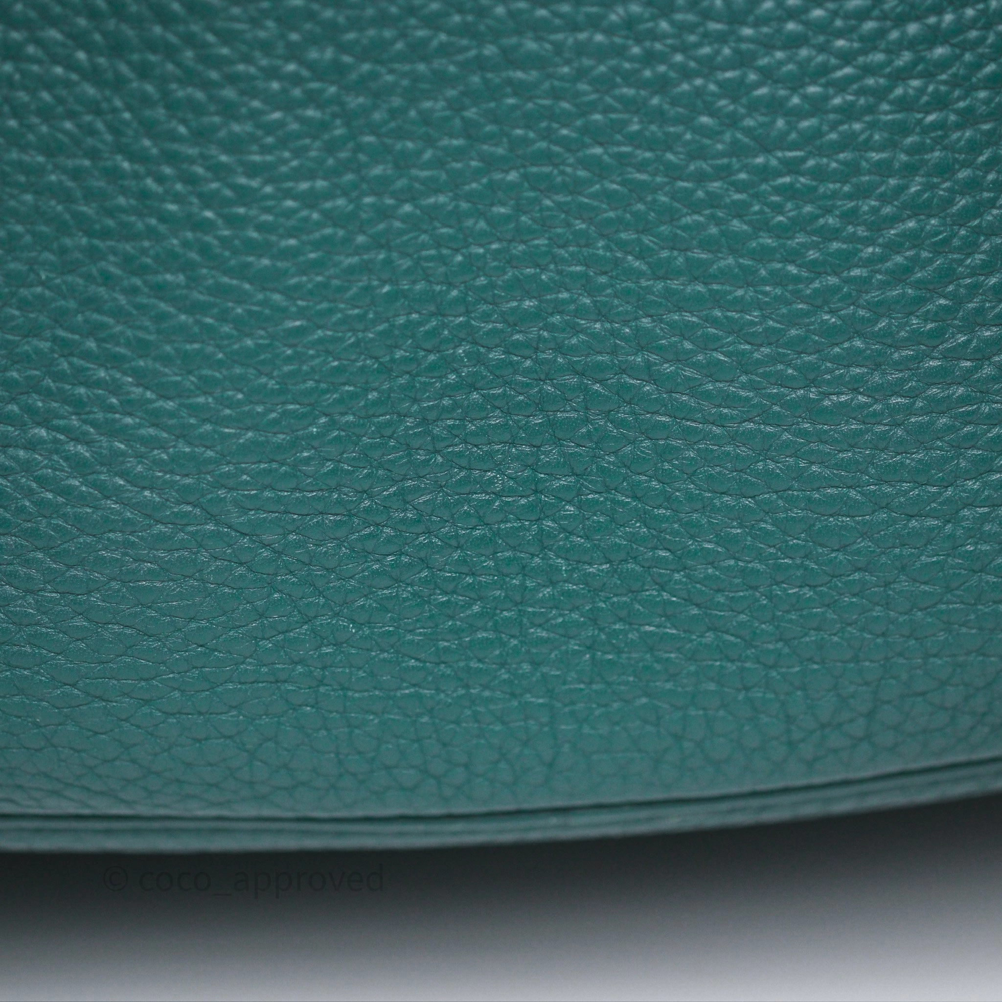 Herms Lindy 30 Malachite Z6 Clemence Palladium Hardware