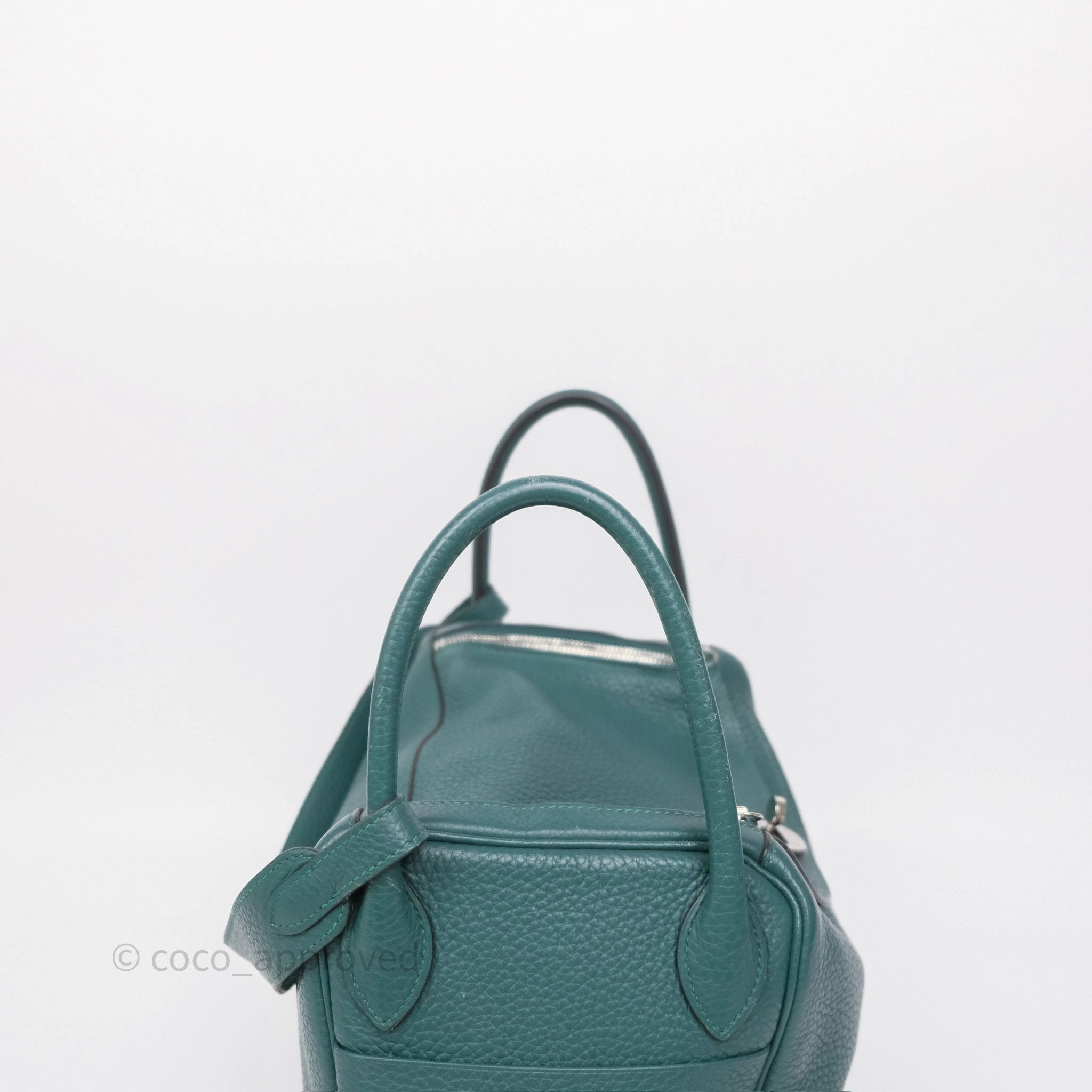 Herms Lindy 30 Malachite Z6 Clemence Palladium Hardware