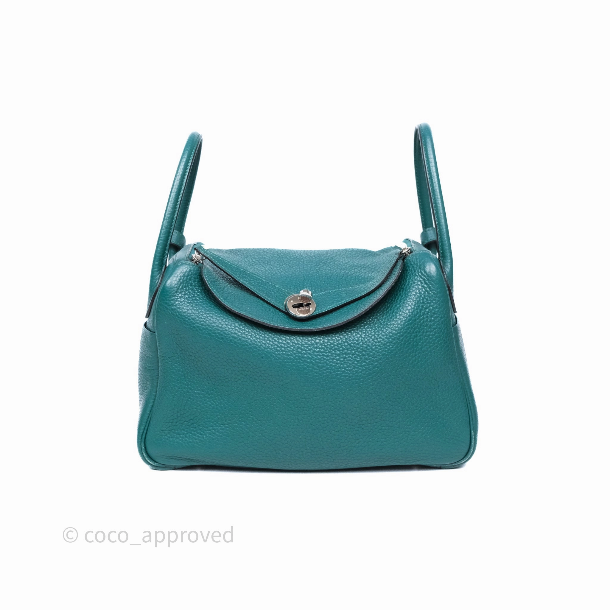 Herms Lindy 30 Malachite Z6 Clemence Palladium Hardware