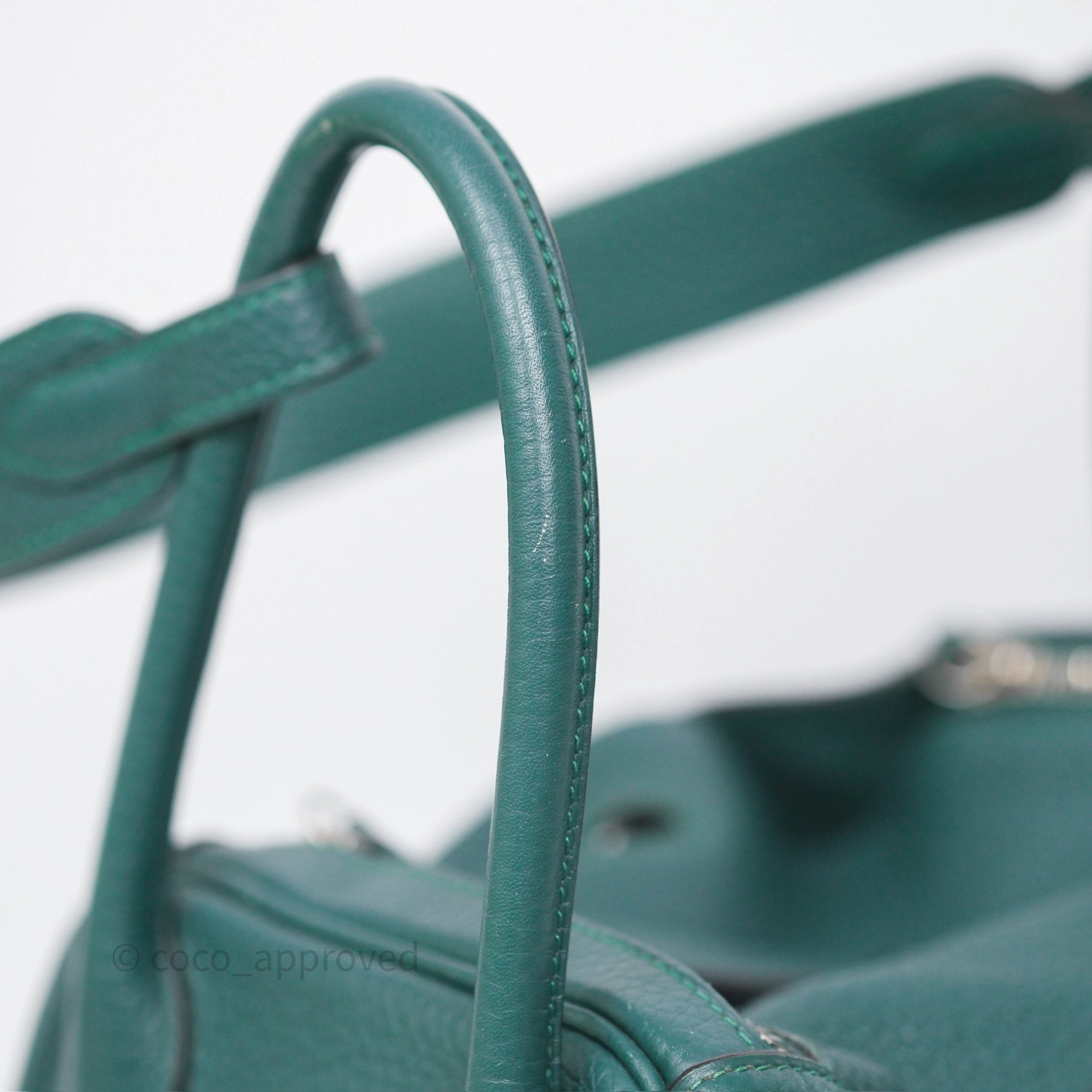 Herms Lindy 30 Malachite Z6 Clemence Palladium Hardware