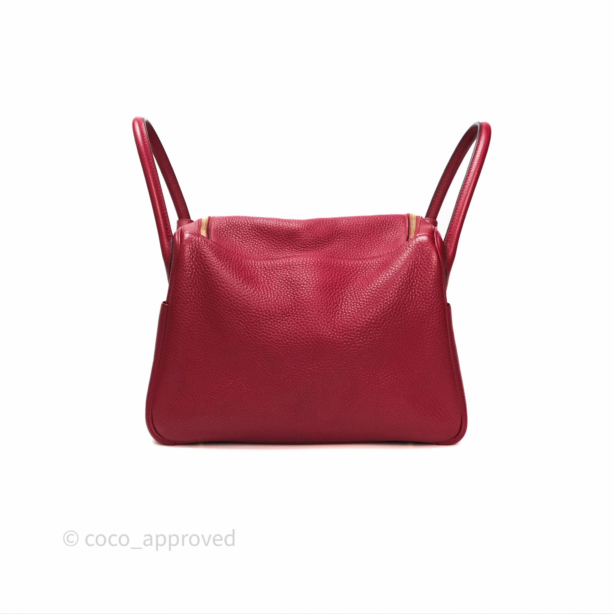 Herms Lindy 30 Rouge Grenat K1 Clemence Gold Hardware