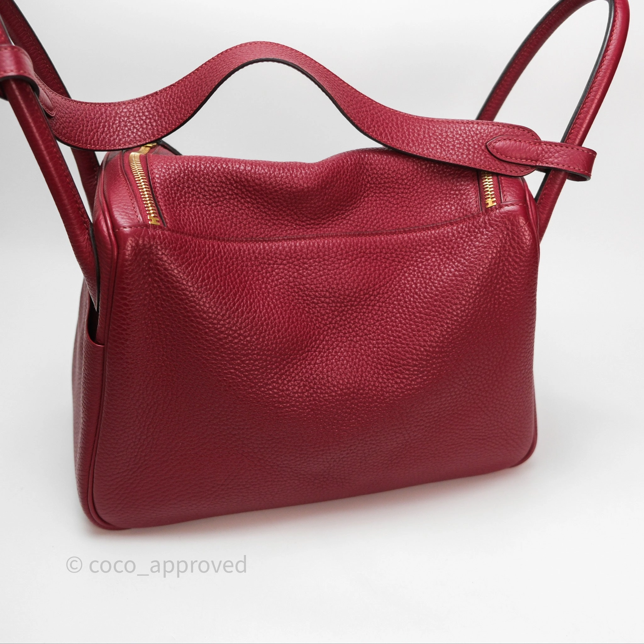 Herms Lindy 30 Rouge Grenat K1 Clemence Gold Hardware