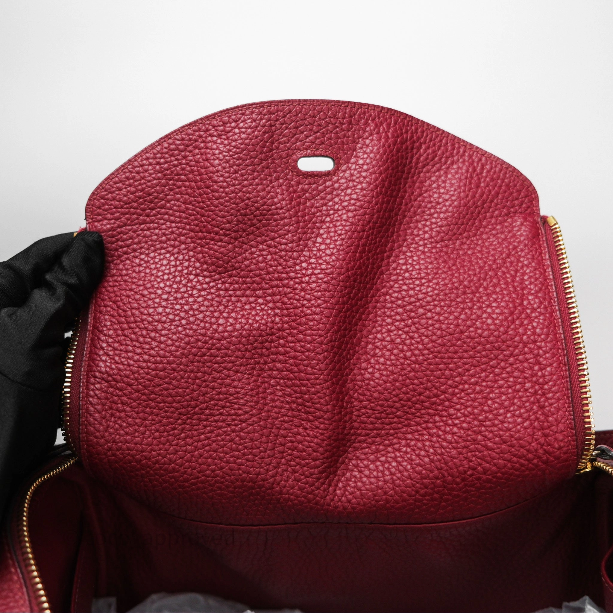 Herms Lindy 30 Rouge Grenat K1 Clemence Gold Hardware