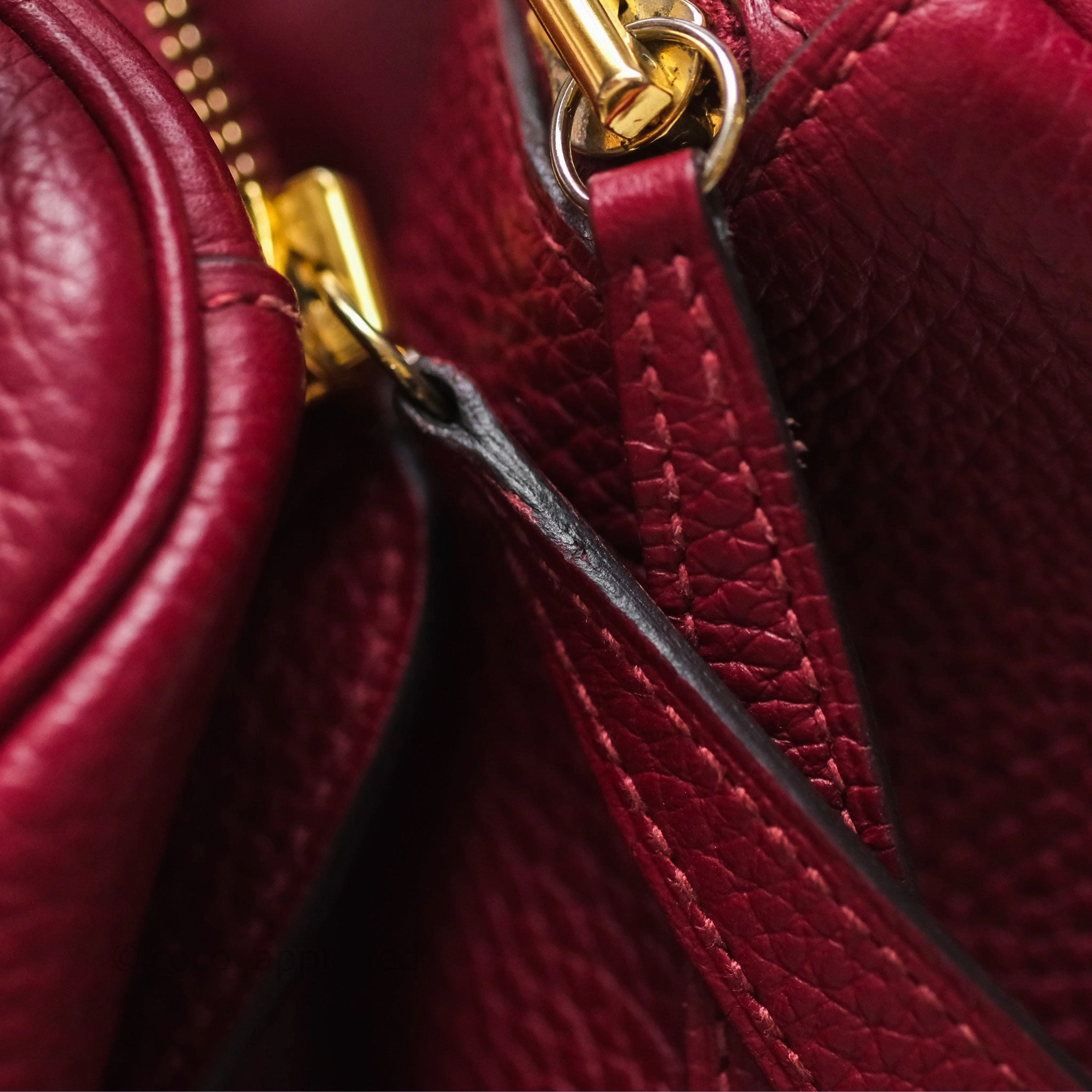 Herms Lindy 30 Rouge Grenat K1 Clemence Gold Hardware
