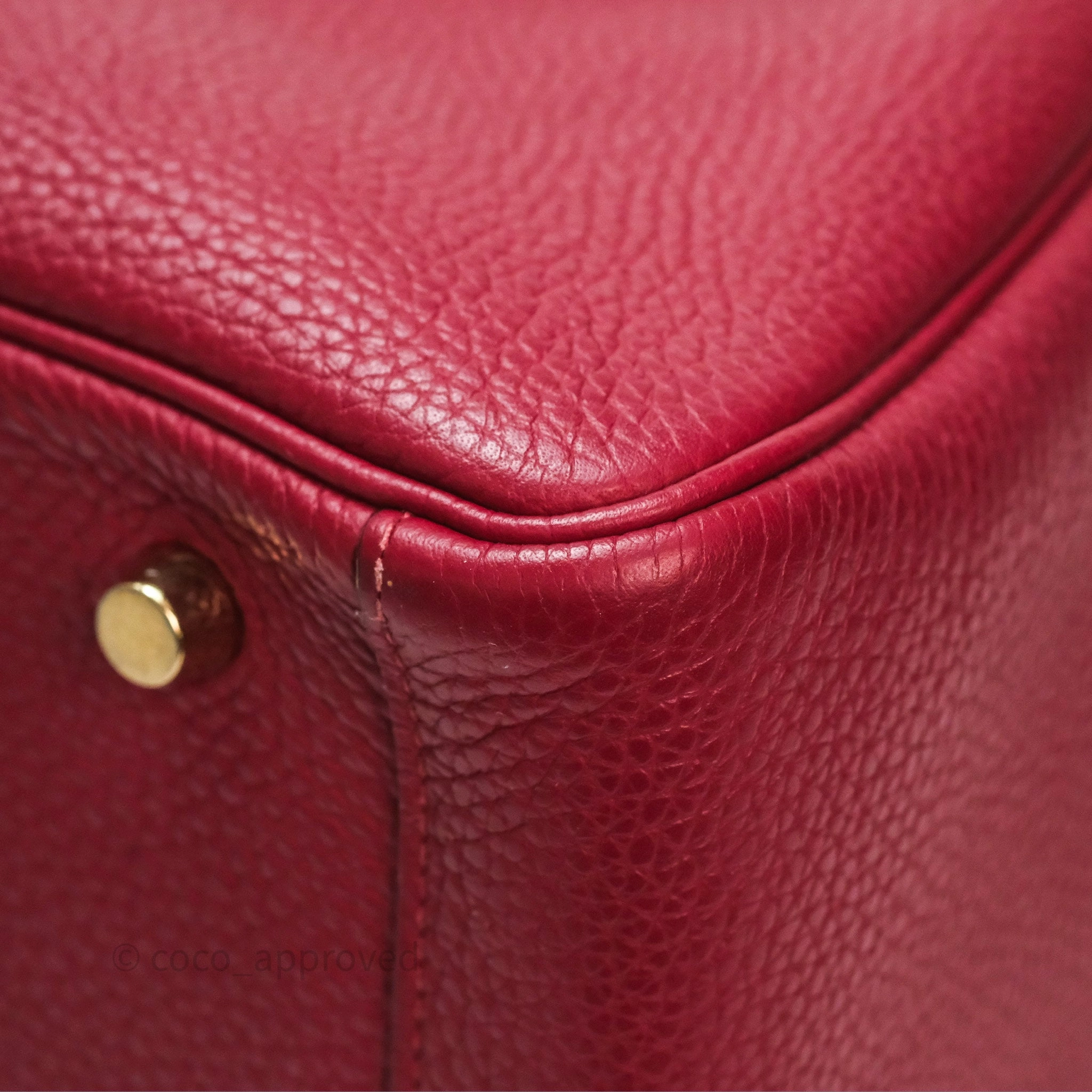 Herms Lindy 30 Rouge Grenat K1 Clemence Gold Hardware