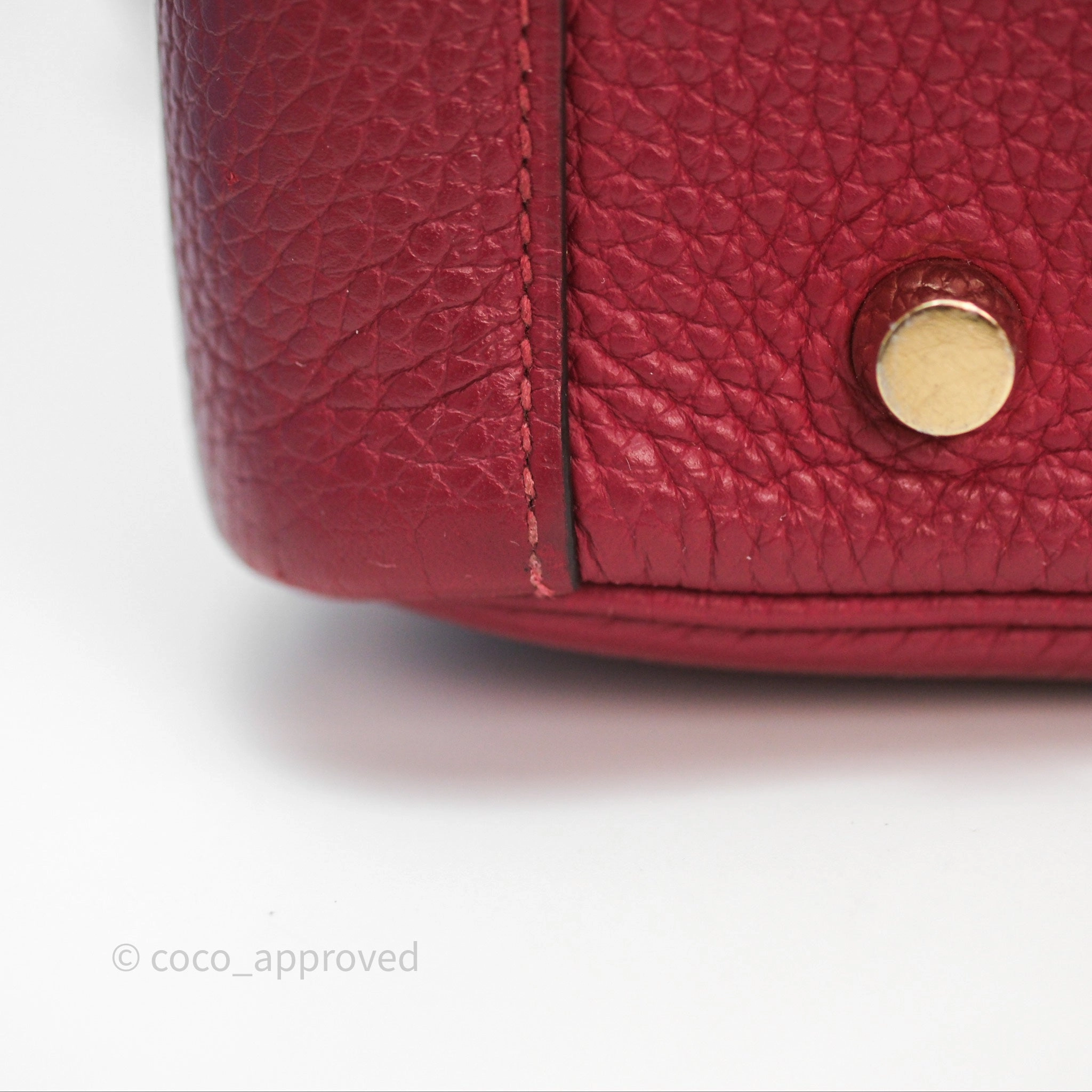 Herms Lindy 30 Rouge Grenat K1 Clemence Gold Hardware