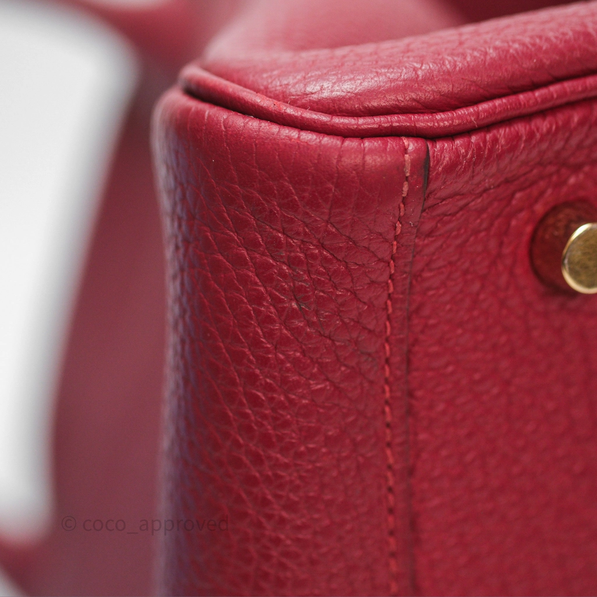 Herms Lindy 30 Rouge Grenat K1 Clemence Gold Hardware