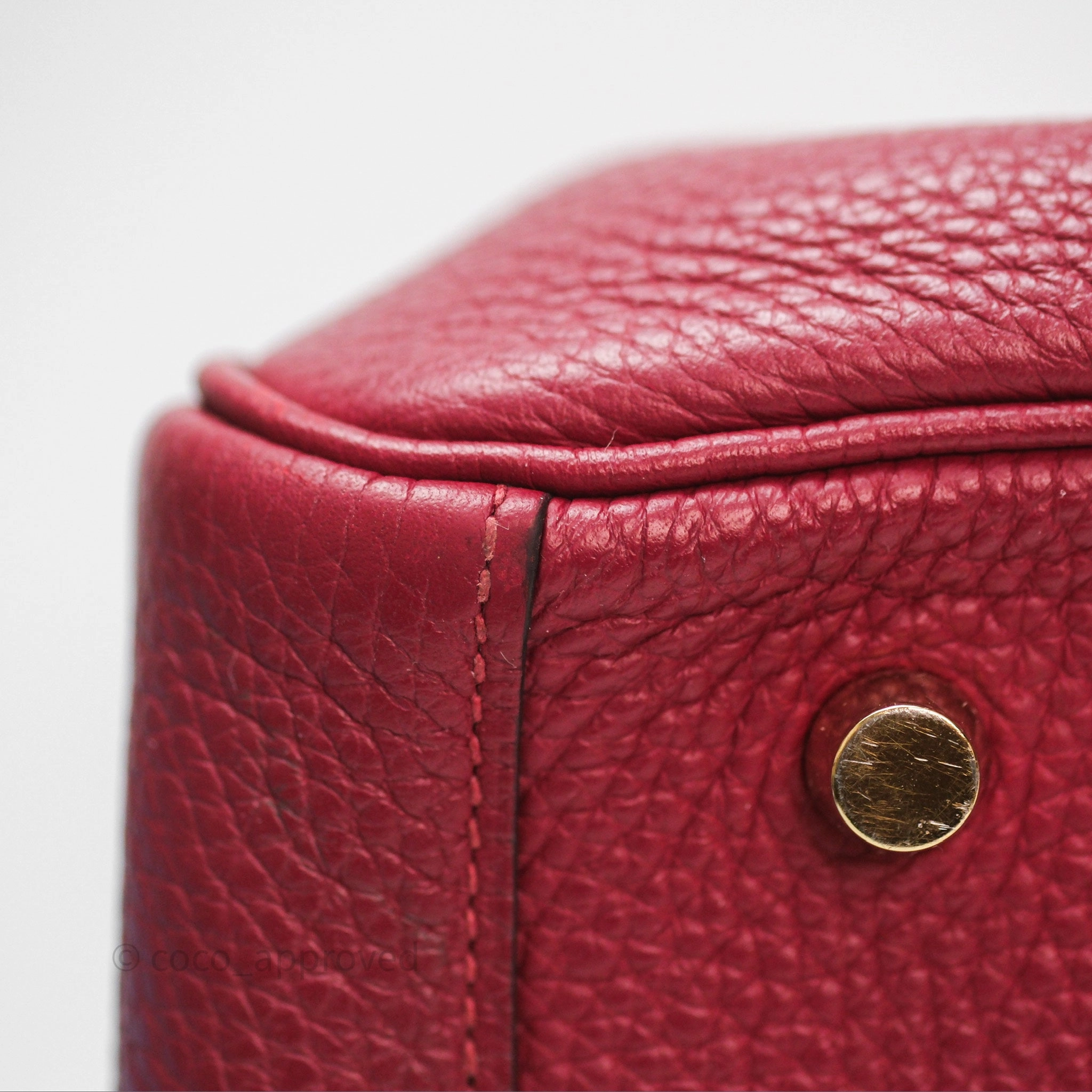 Herms Lindy 30 Rouge Grenat K1 Clemence Gold Hardware
