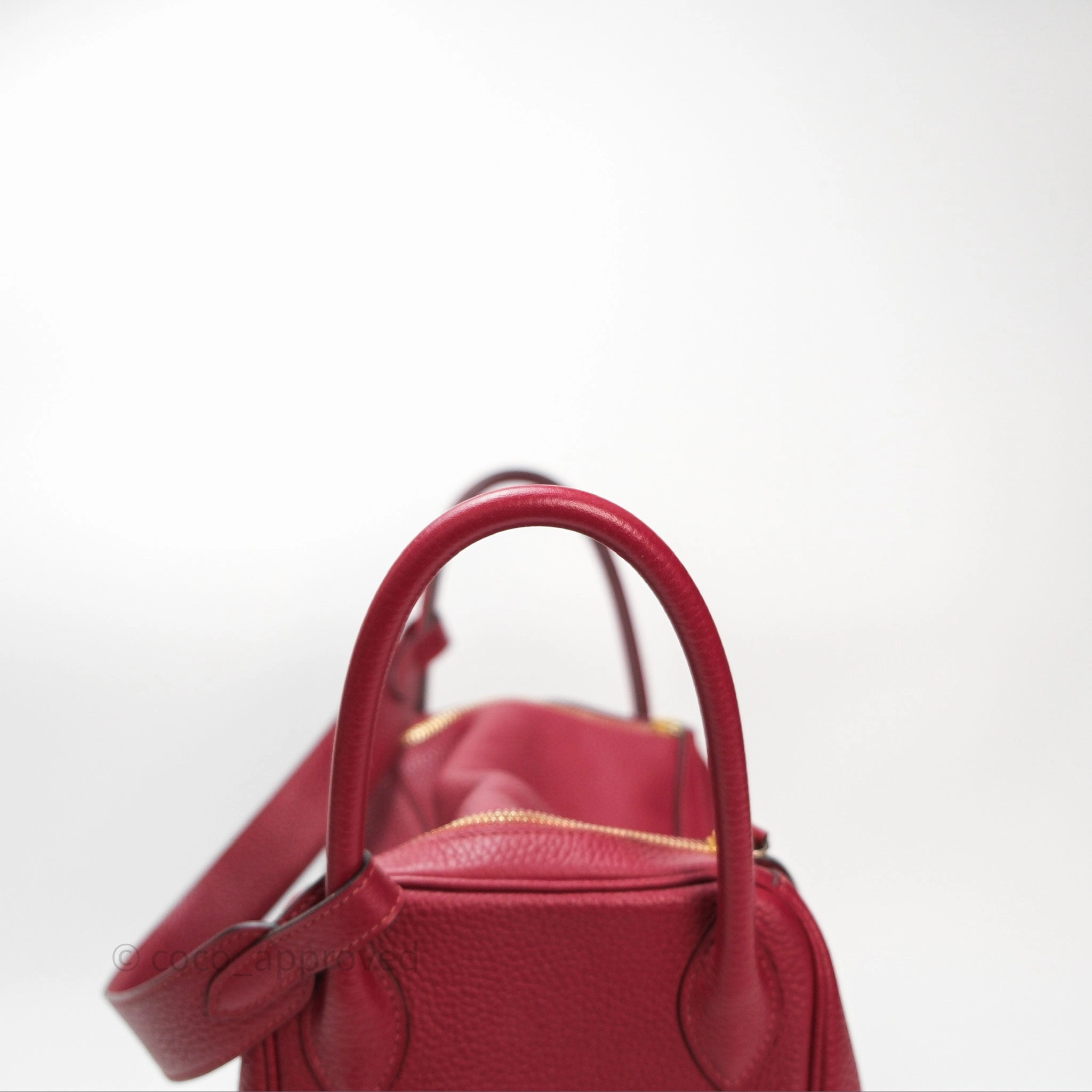Herms Lindy 30 Rouge Grenat K1 Clemence Gold Hardware