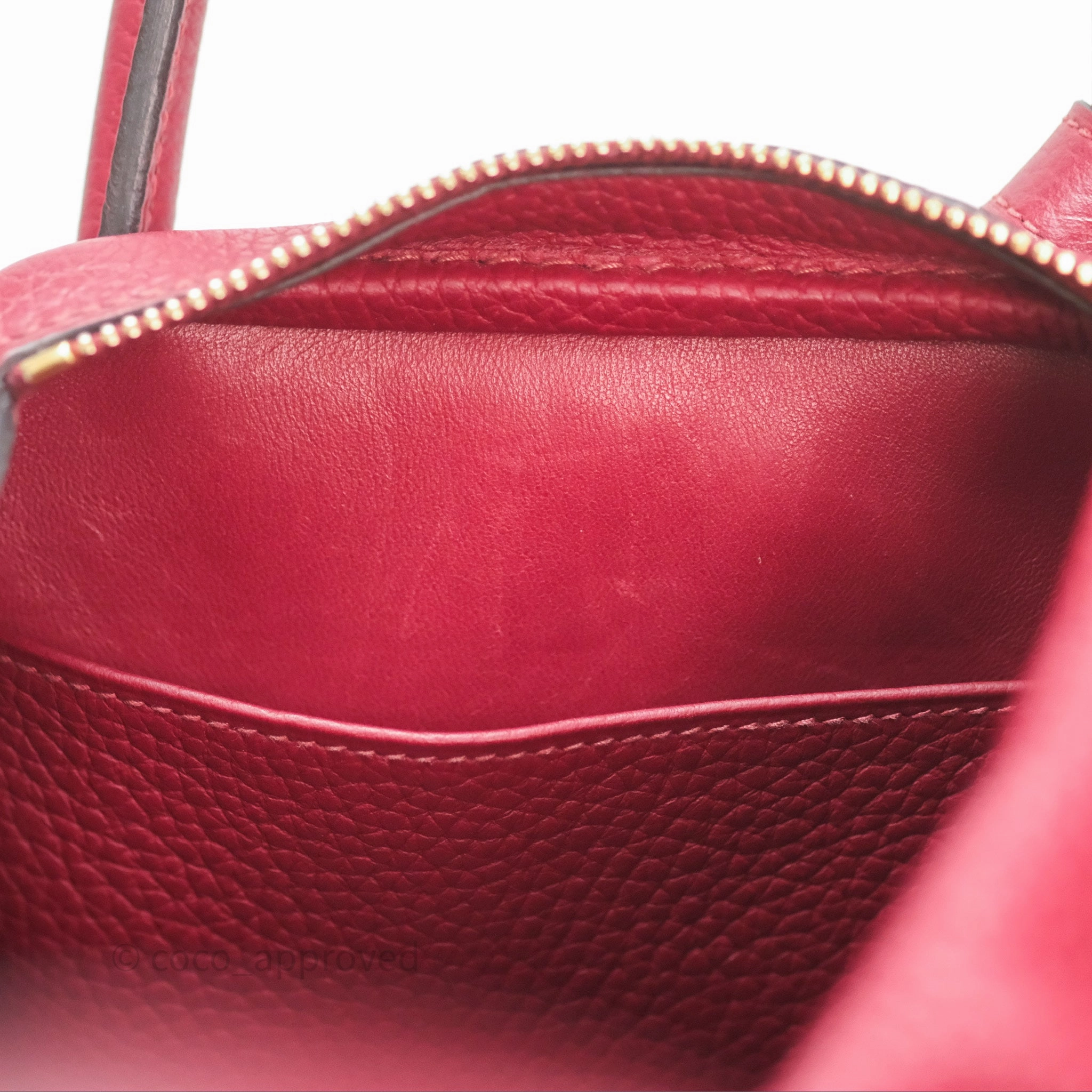 Herms Lindy 30 Rouge Grenat K1 Clemence Gold Hardware