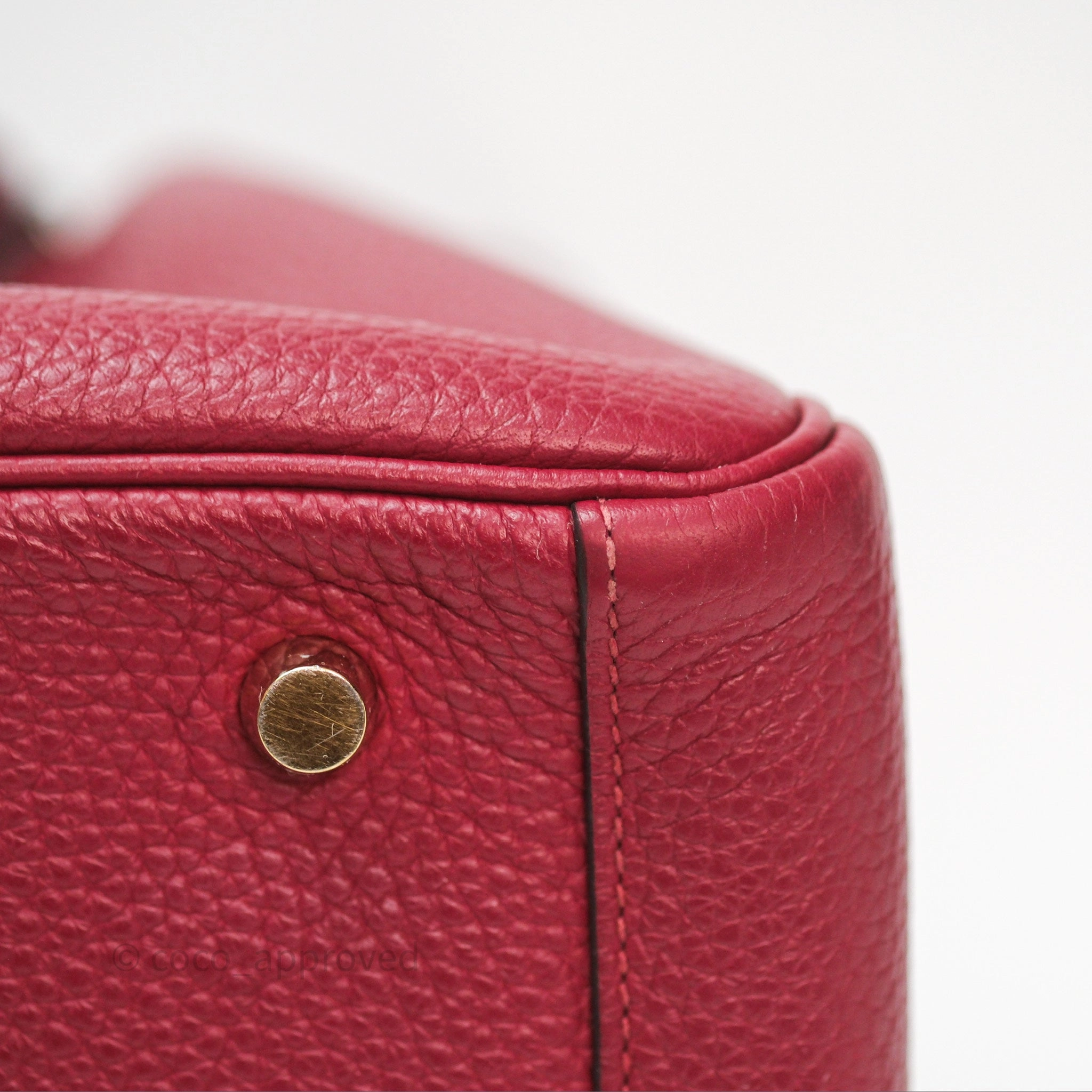 Herms Lindy 30 Rouge Grenat K1 Clemence Gold Hardware
