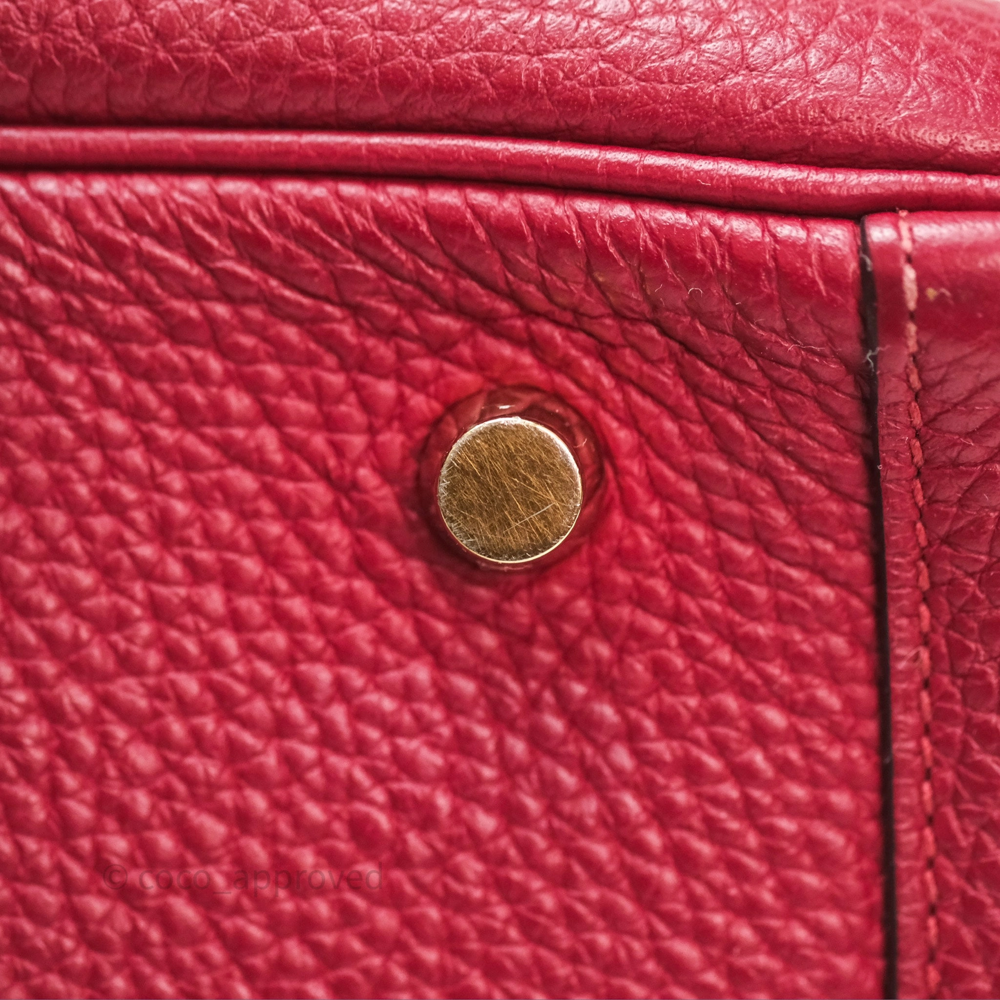 Herms Lindy 30 Rouge Grenat K1 Clemence Gold Hardware