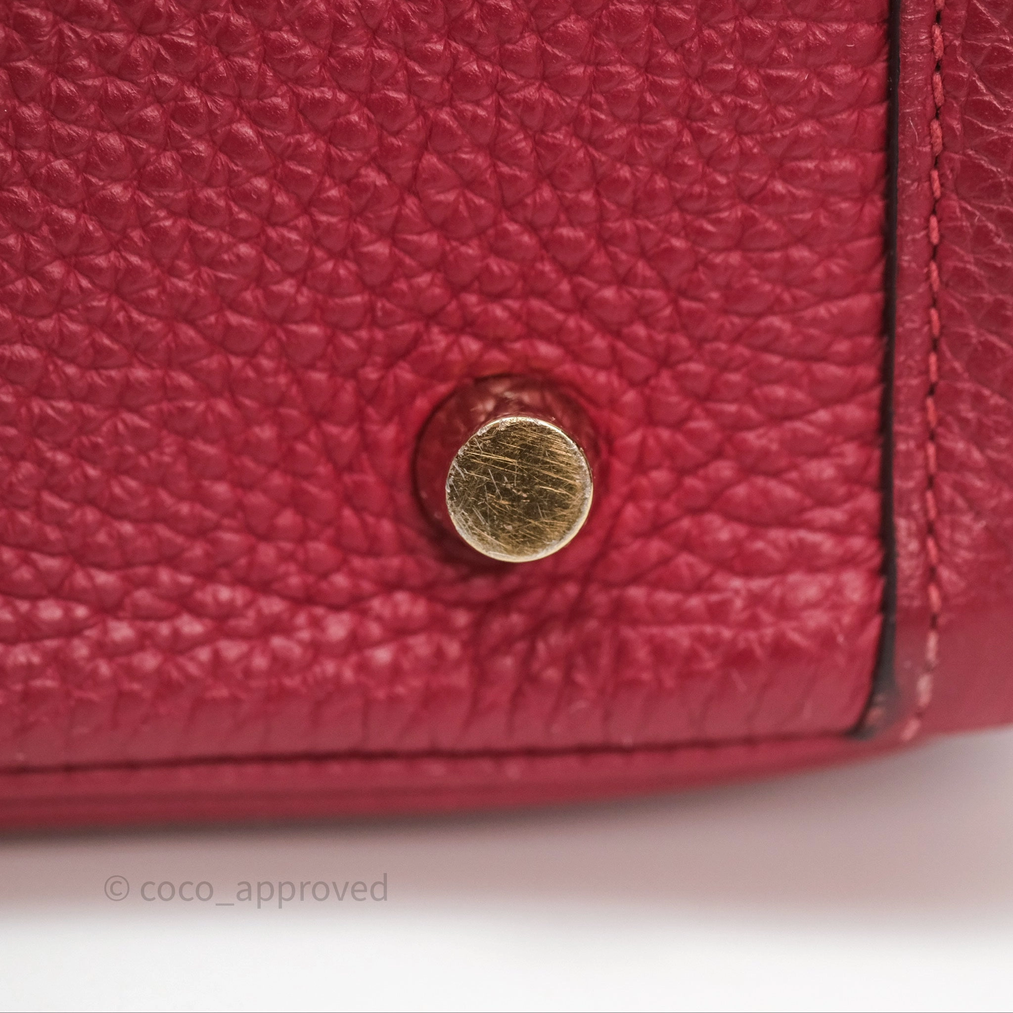 Herms Lindy 30 Rouge Grenat K1 Clemence Gold Hardware