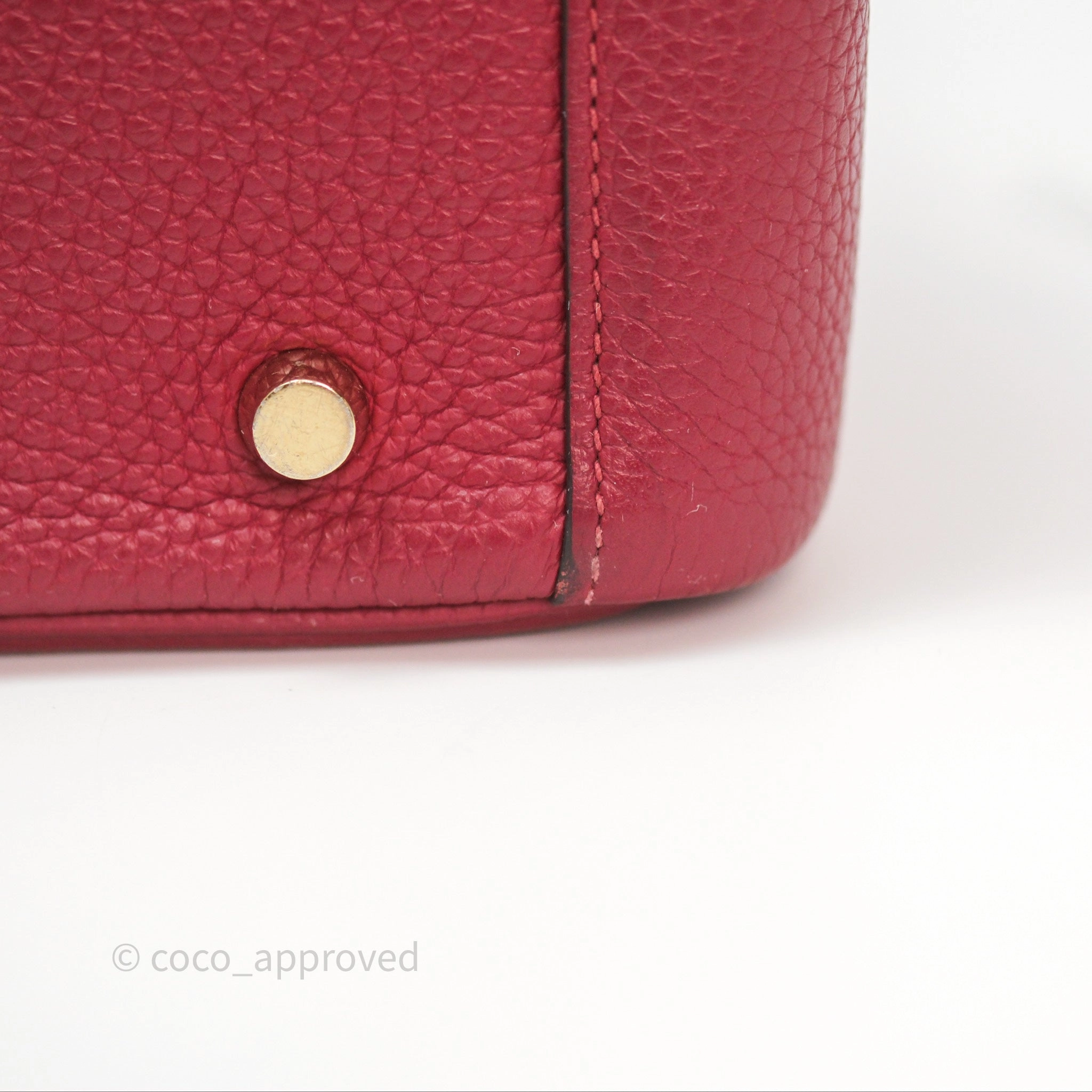 Herms Lindy 30 Rouge Grenat K1 Clemence Gold Hardware