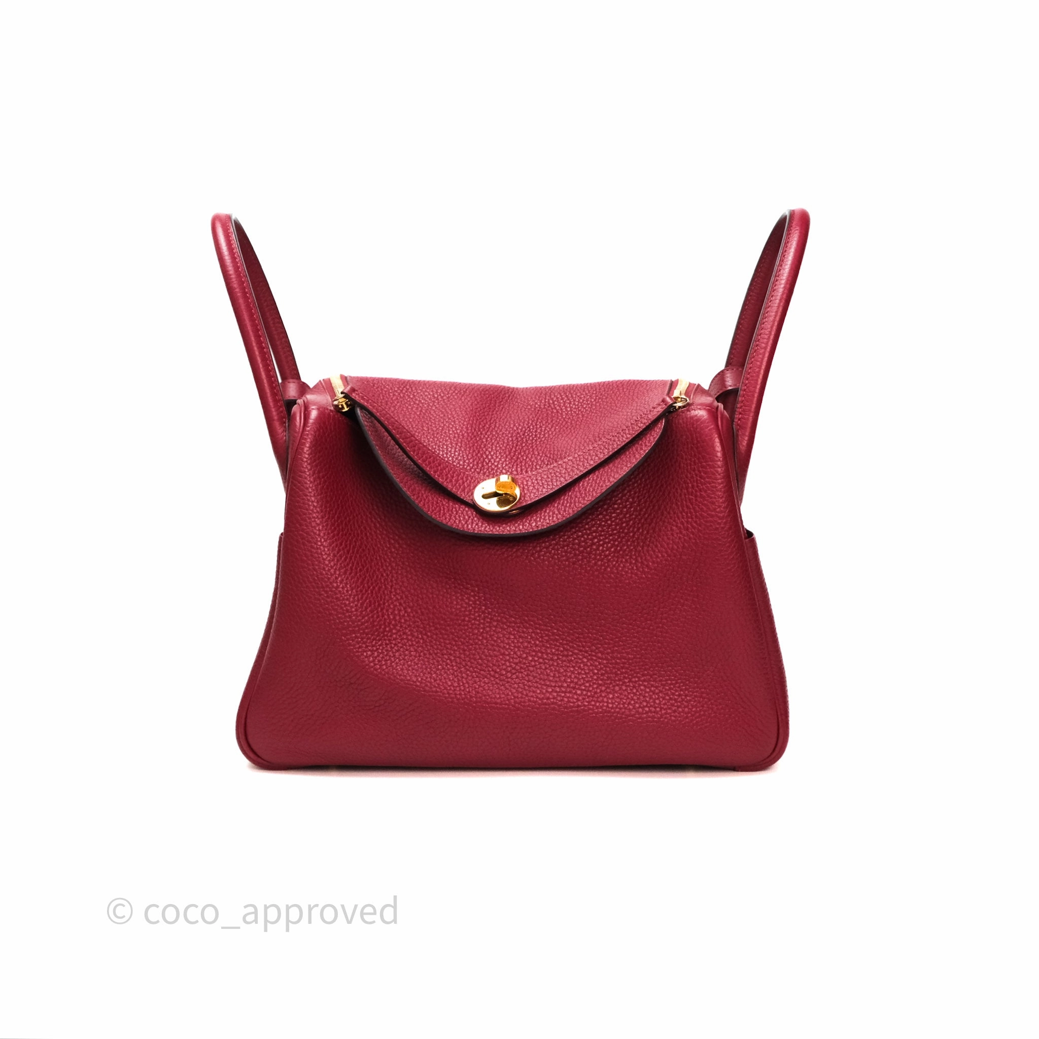 Herms Lindy 30 Rouge Grenat K1 Clemence Gold Hardware