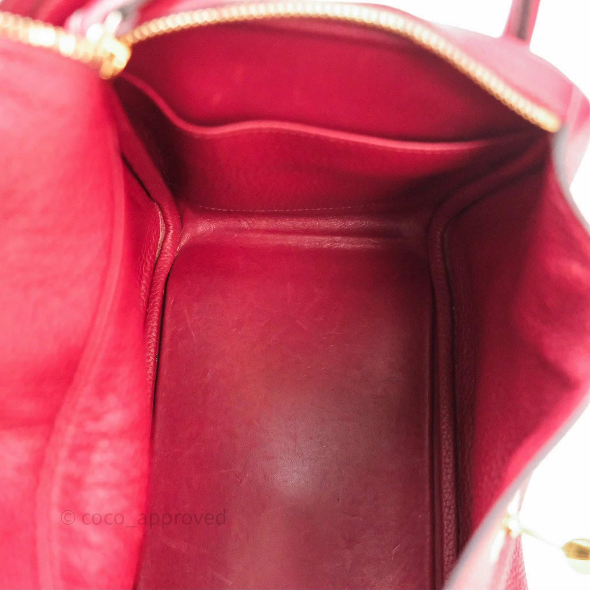 Herms Lindy 30 Rouge Grenat K1 Clemence Gold Hardware