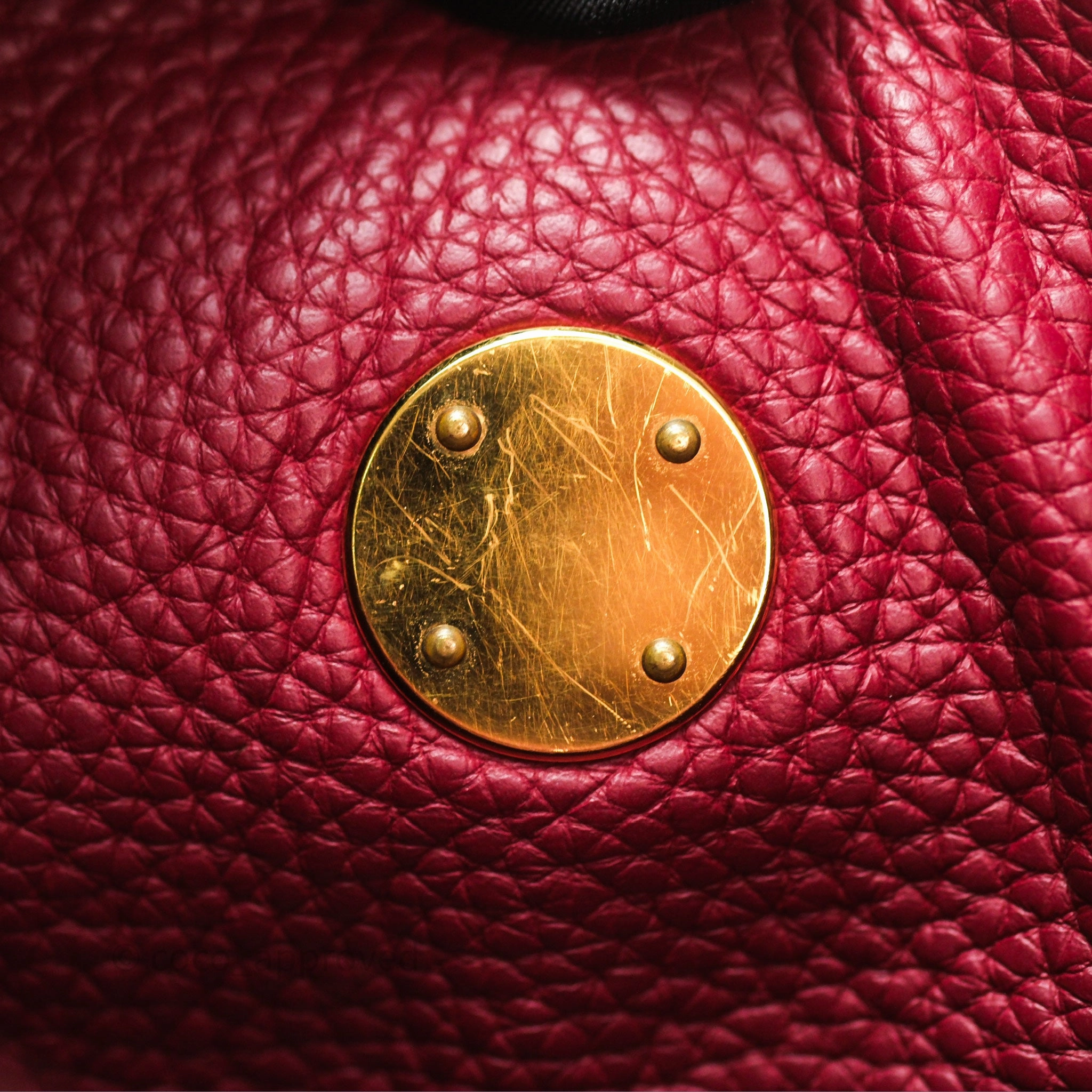 Herms Lindy 30 Rouge Grenat K1 Clemence Gold Hardware