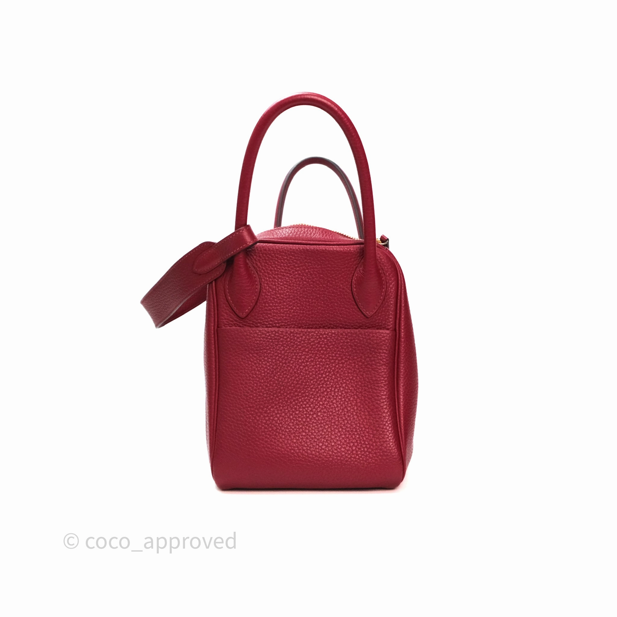 Herms Lindy 30 Rouge Grenat K1 Clemence Gold Hardware