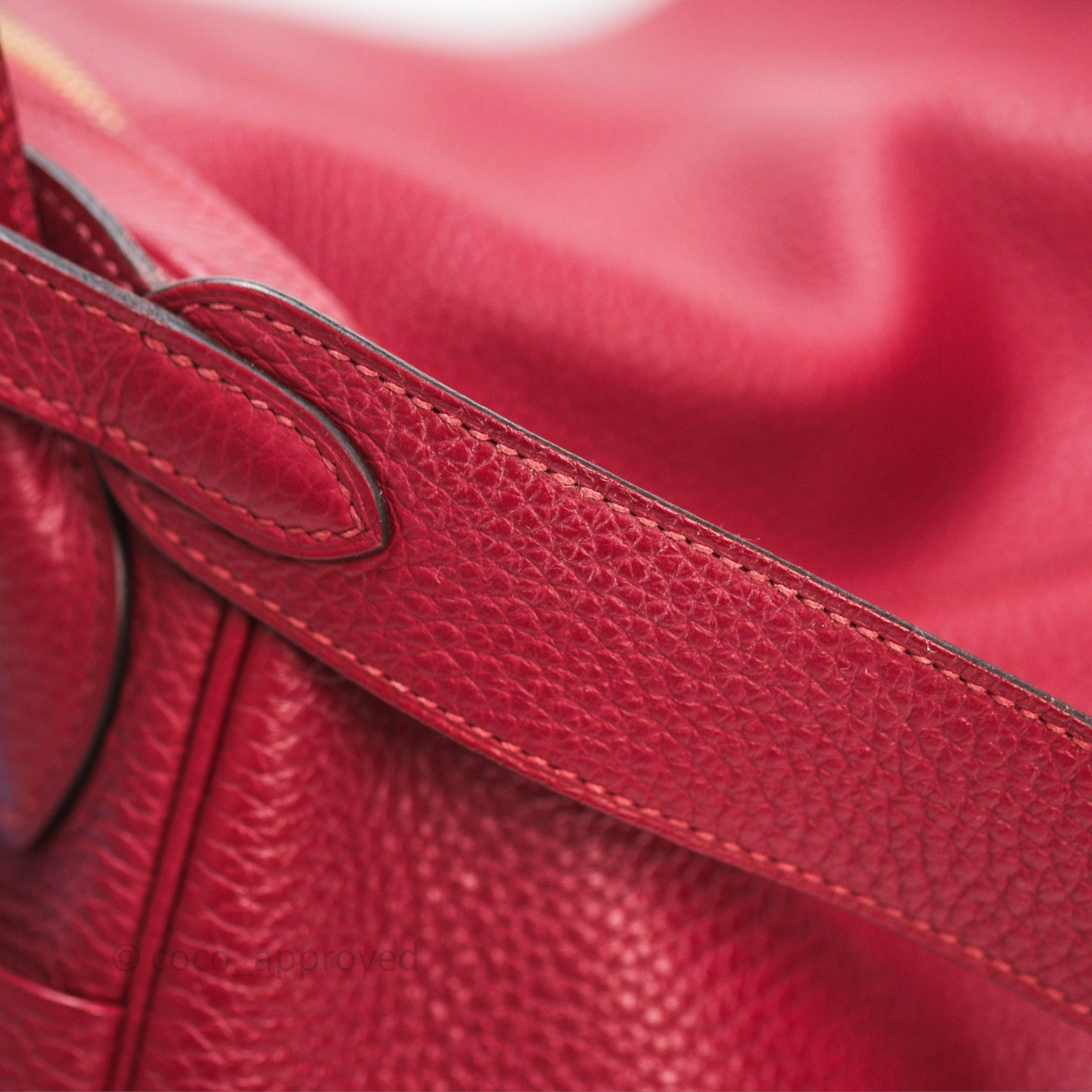 Herms Lindy 30 Rouge Grenat K1 Clemence Gold Hardware