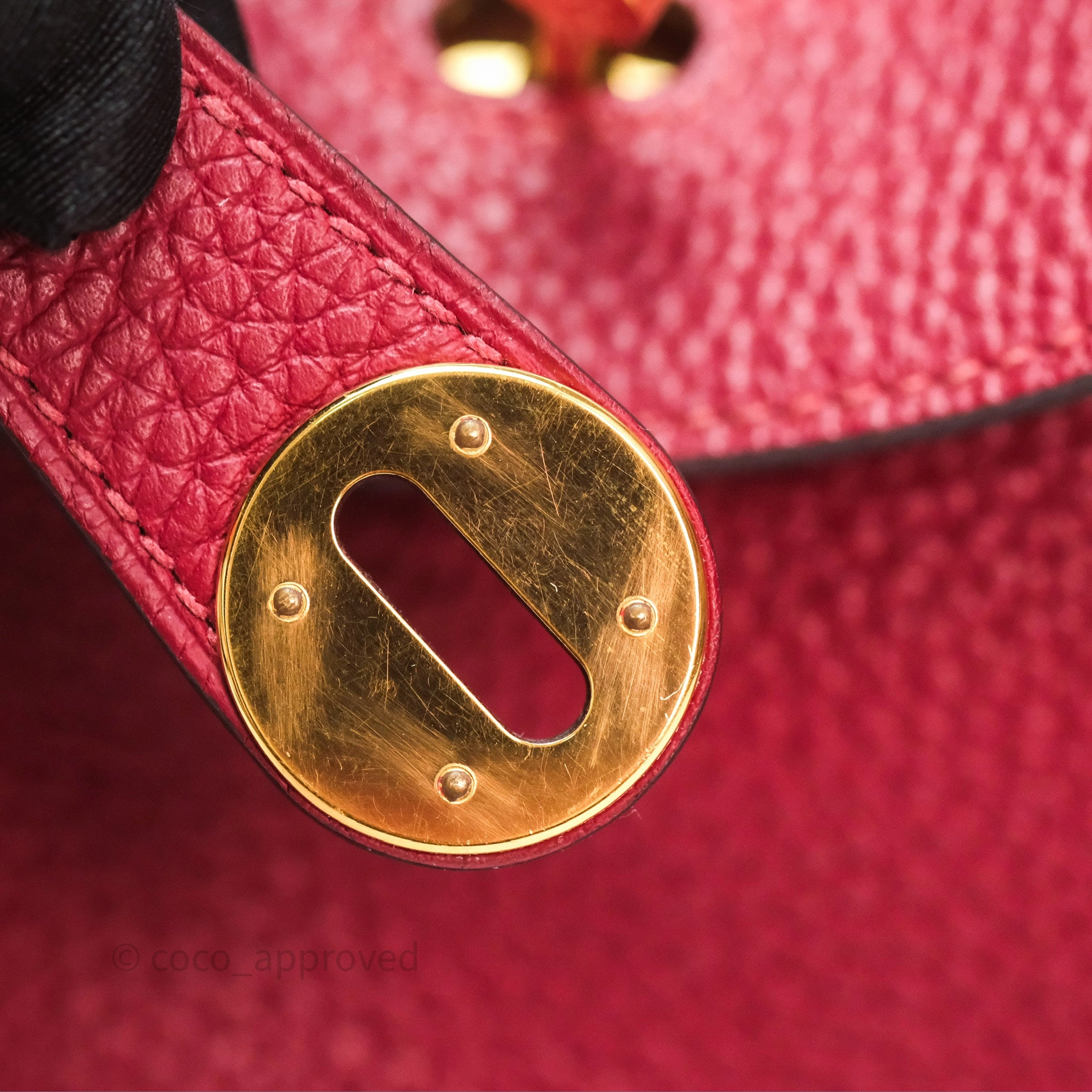 Herms Lindy 30 Rouge Grenat K1 Clemence Gold Hardware