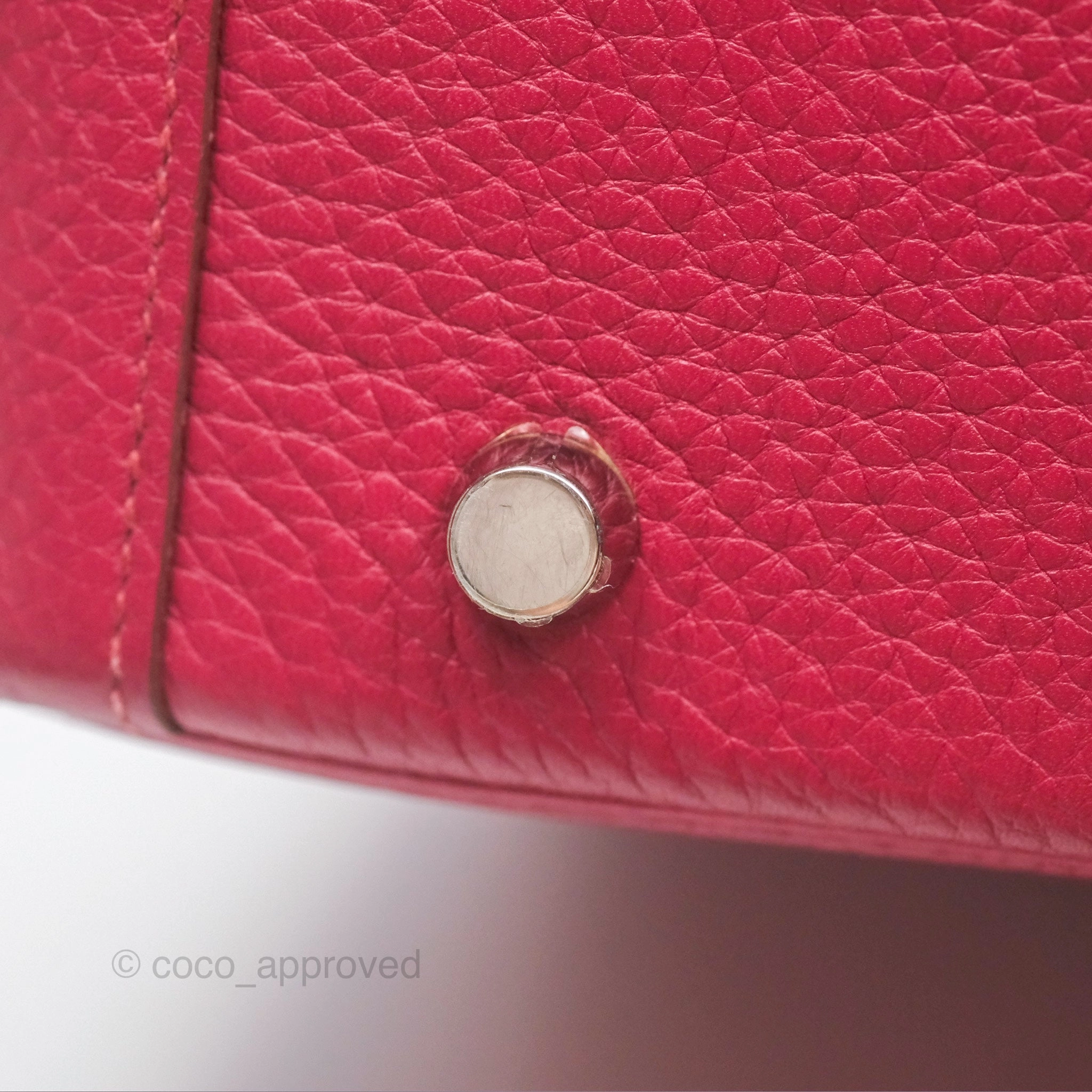 Herms Lindy 30 Rubis Clemence Palladium Hardware