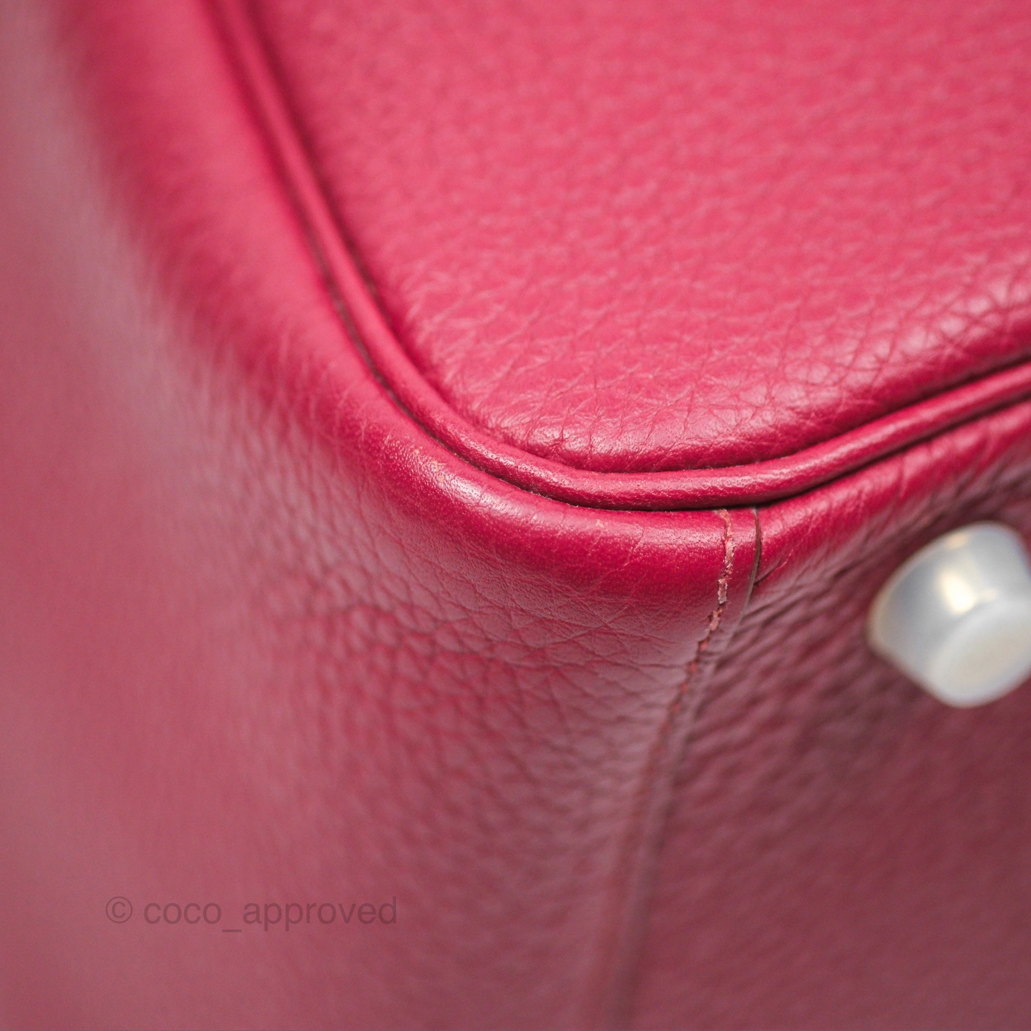 Herms Lindy 30 Rubis Clemence Palladium Hardware