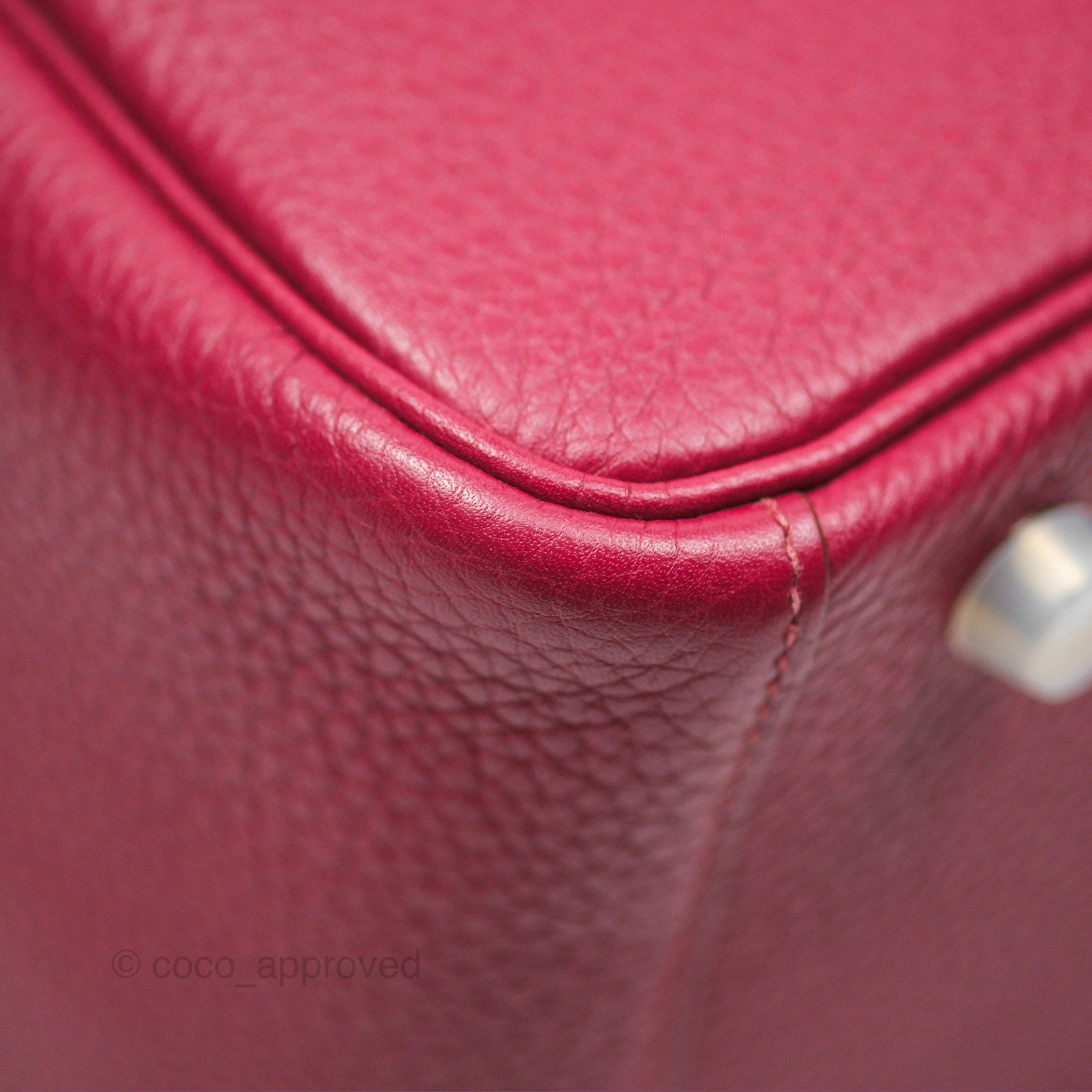 Herms Lindy 30 Rubis Clemence Palladium Hardware