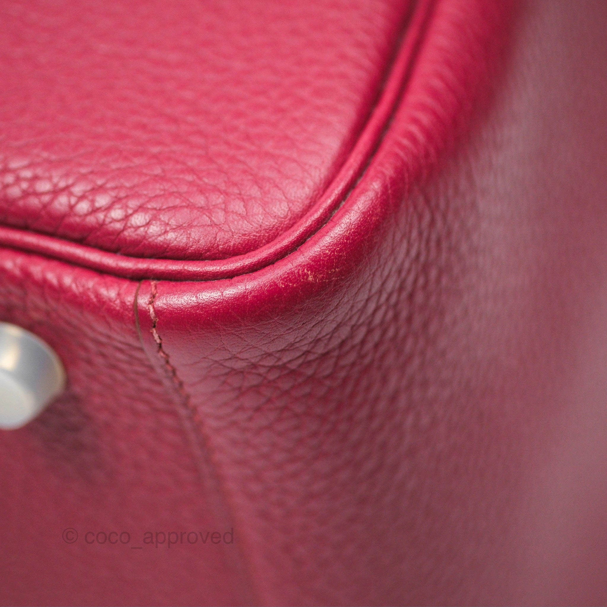 Herms Lindy 30 Rubis Clemence Palladium Hardware