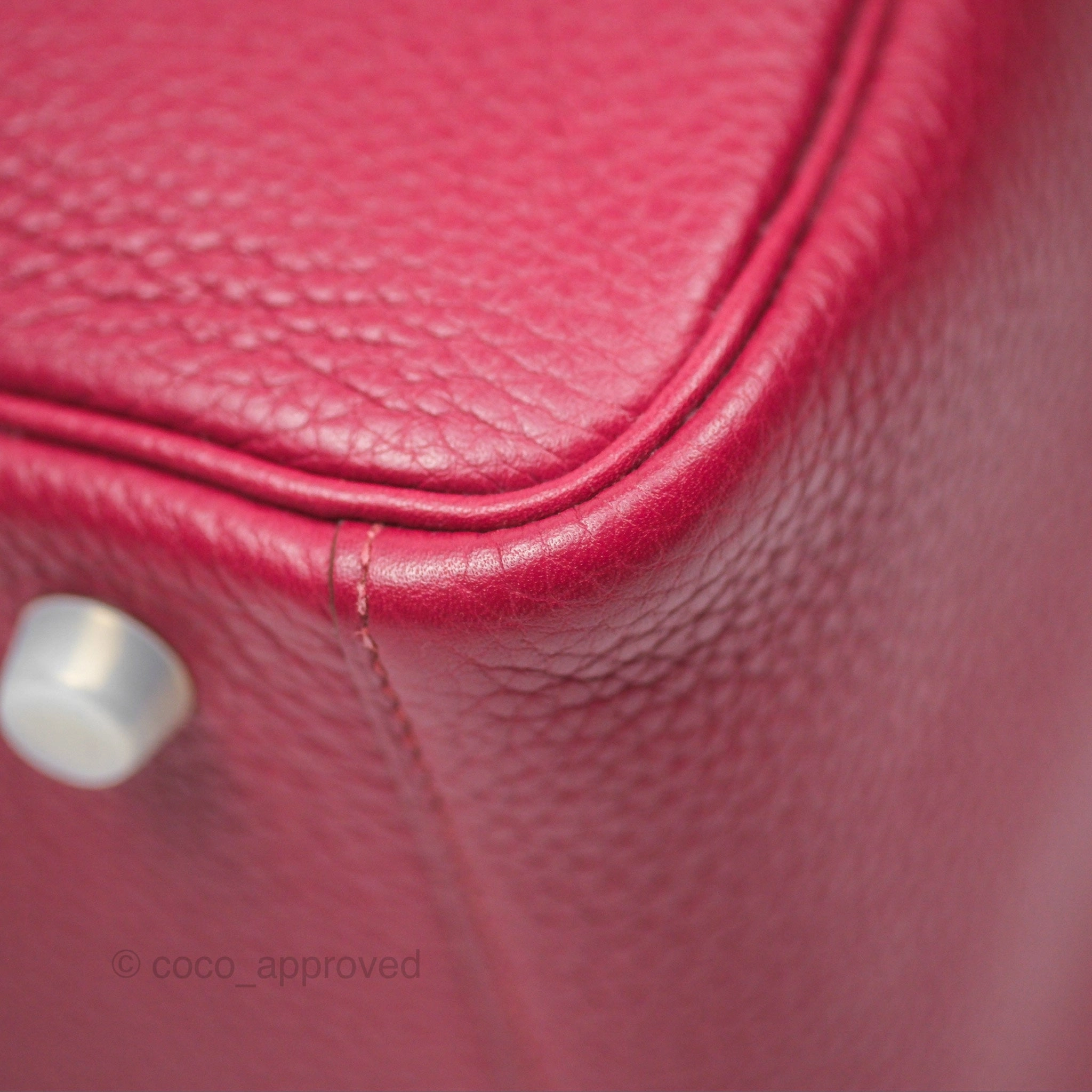 Herms Lindy 30 Rubis Clemence Palladium Hardware
