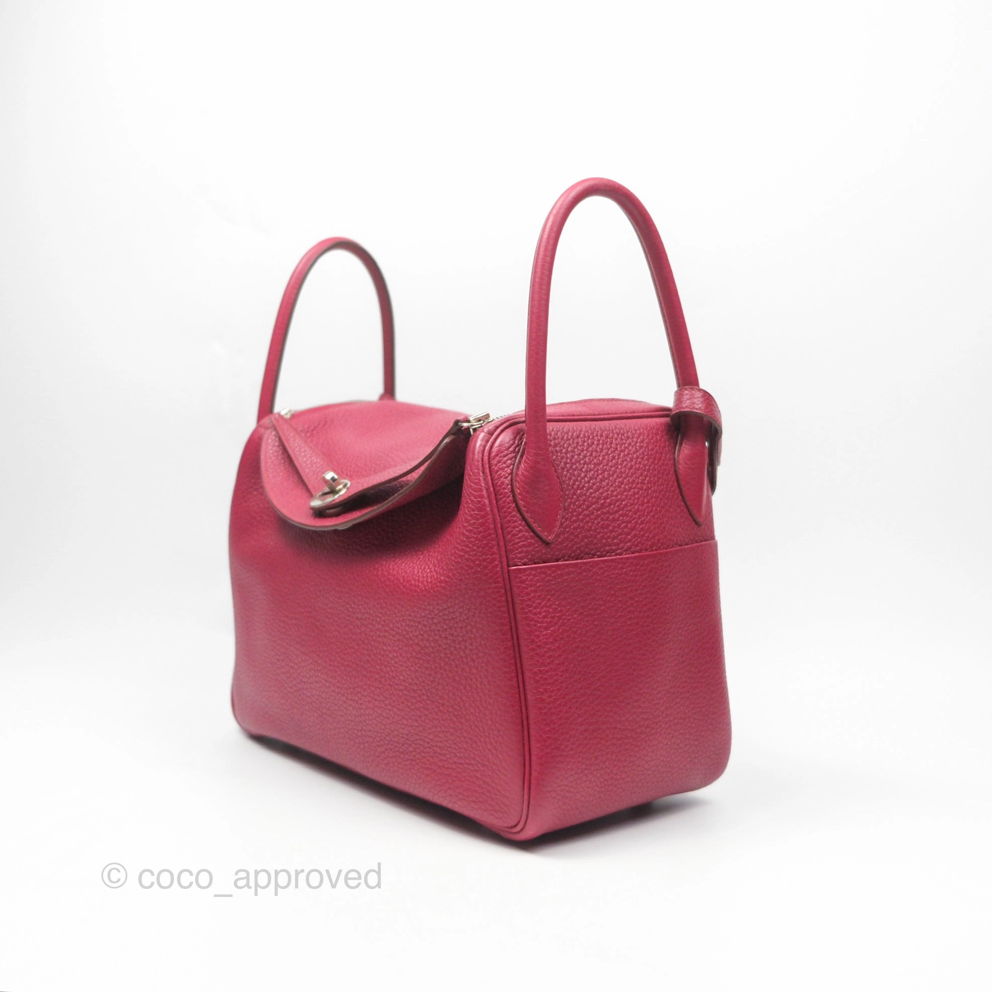 Herms Lindy 30 Rubis Clemence Palladium Hardware