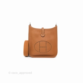 Herms Mini Evelyne 16 Amazone Gold 37 Clemence Palladium Hardware