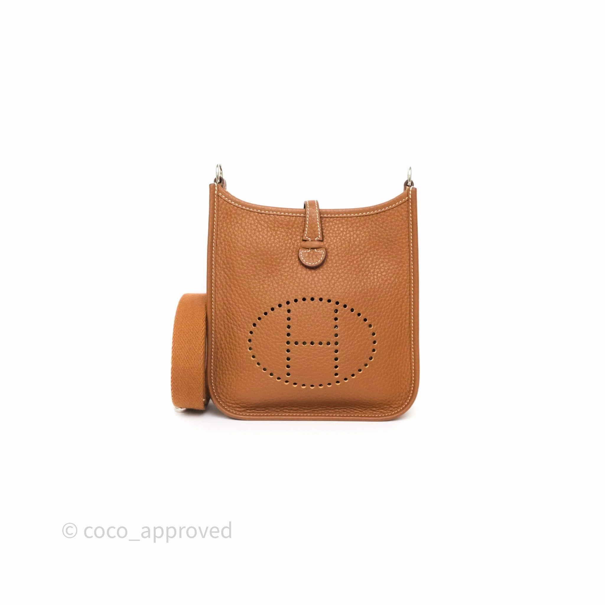 Herms Mini Evelyne 16 Amazone Gold 37 Clemence Palladium Hardware