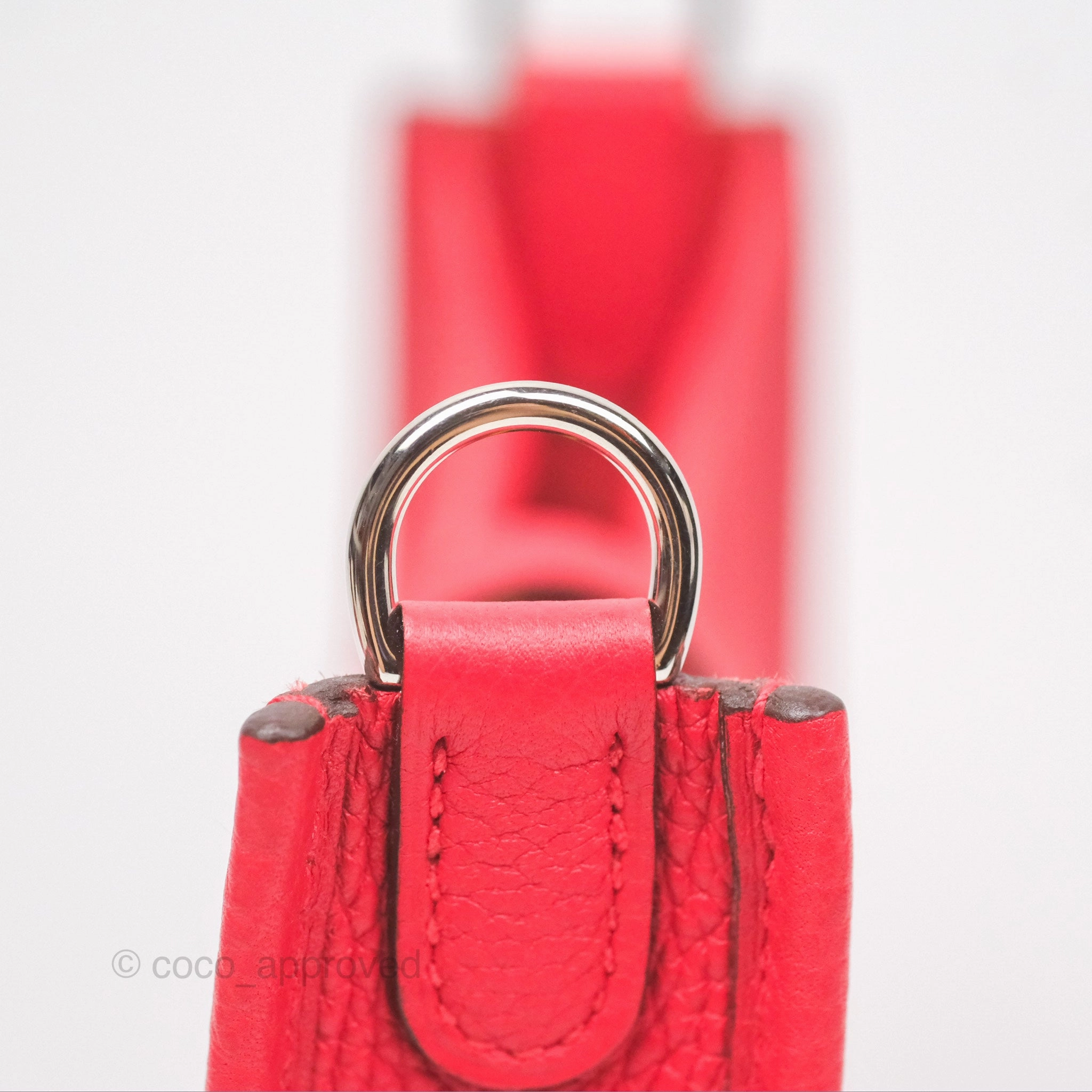 Herms Mini Evelyne 16 Amazone Rouge de Coeur TM Palladium Hardware