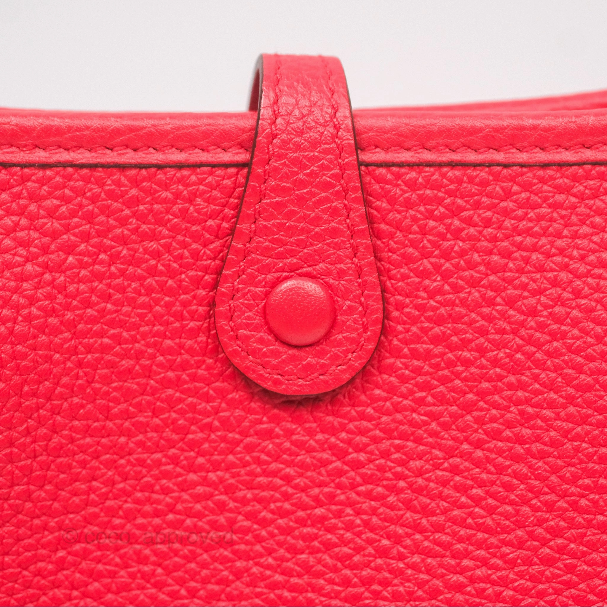 Herms Mini Evelyne 16 Amazone Rouge de Coeur TM Palladium Hardware