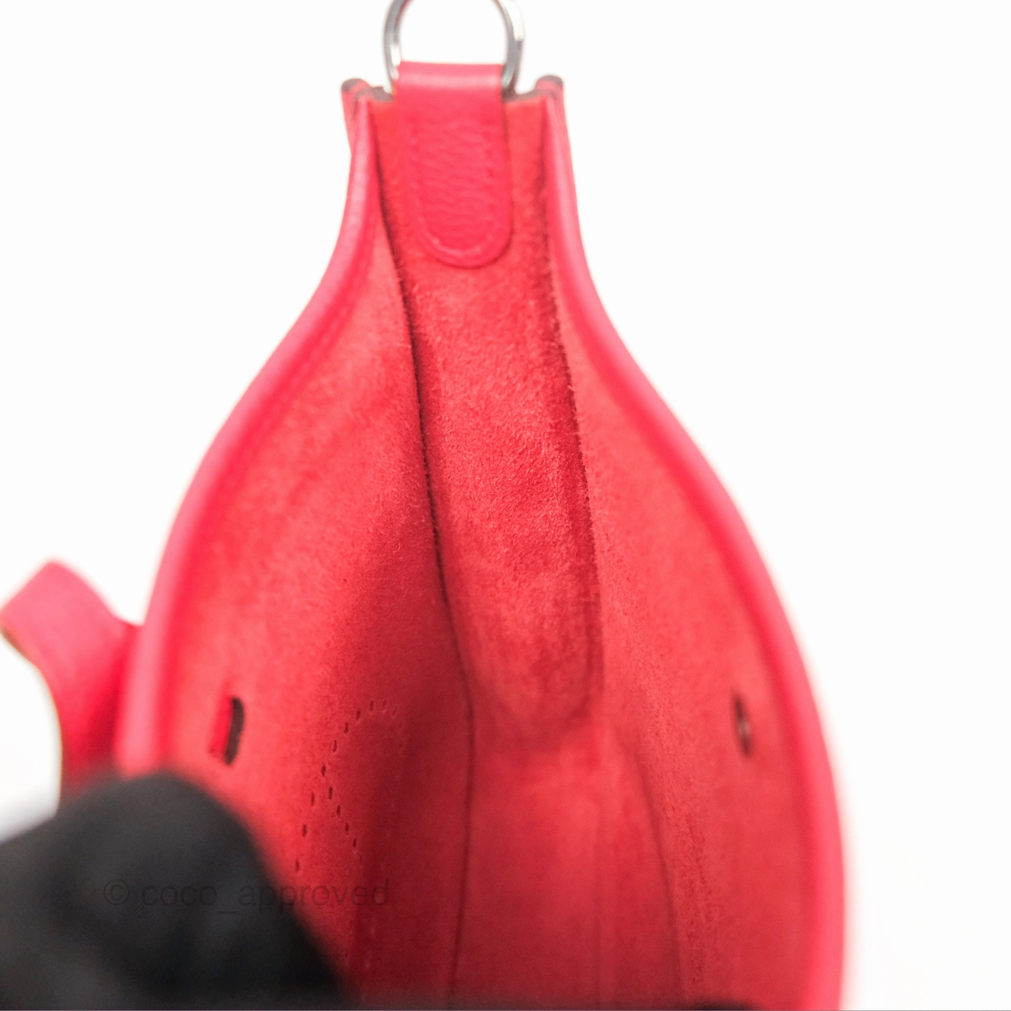 Herms Mini Evelyne 16 Amazone Rouge de Coeur TM Palladium Hardware