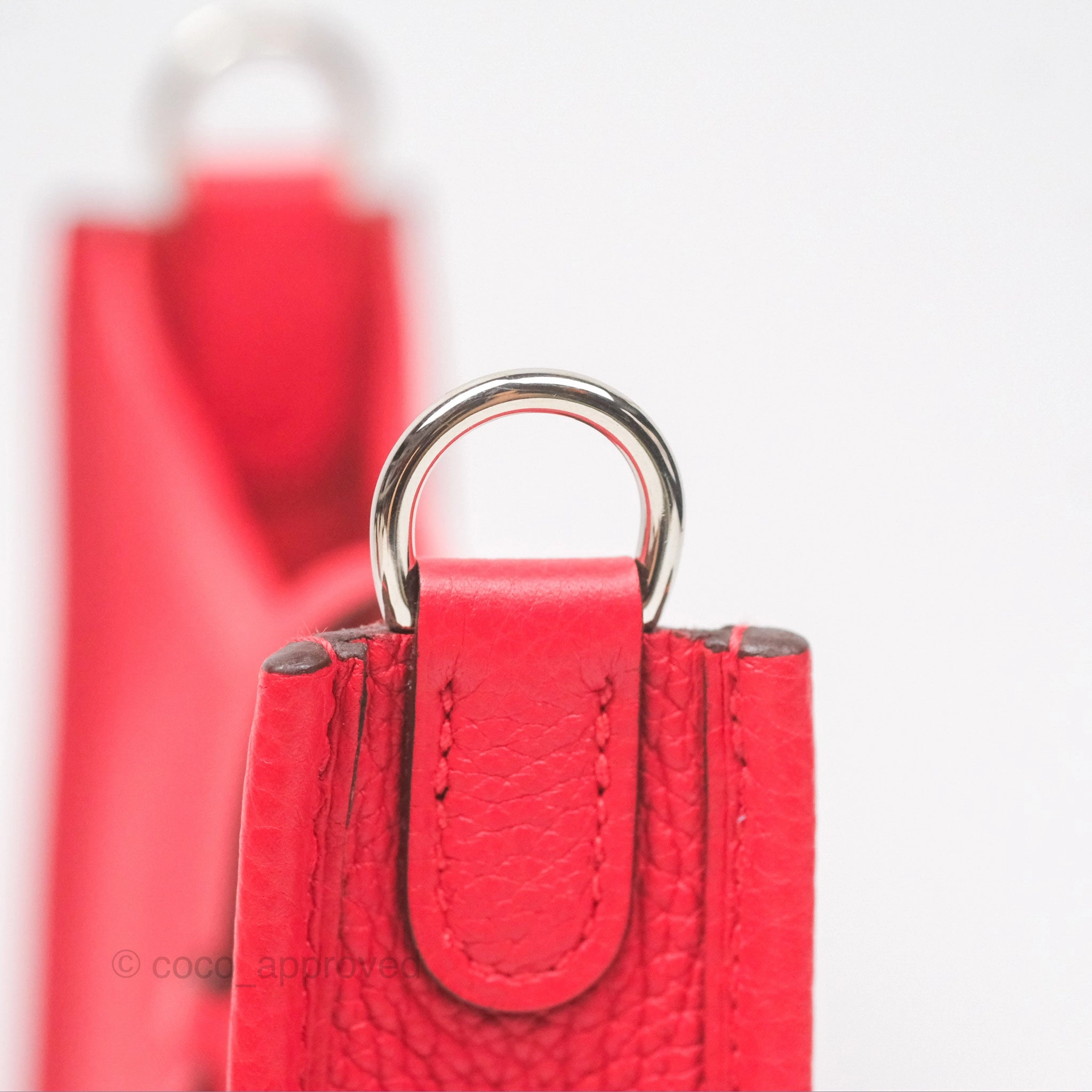 Herms Mini Evelyne 16 Amazone Rouge de Coeur TM Palladium Hardware