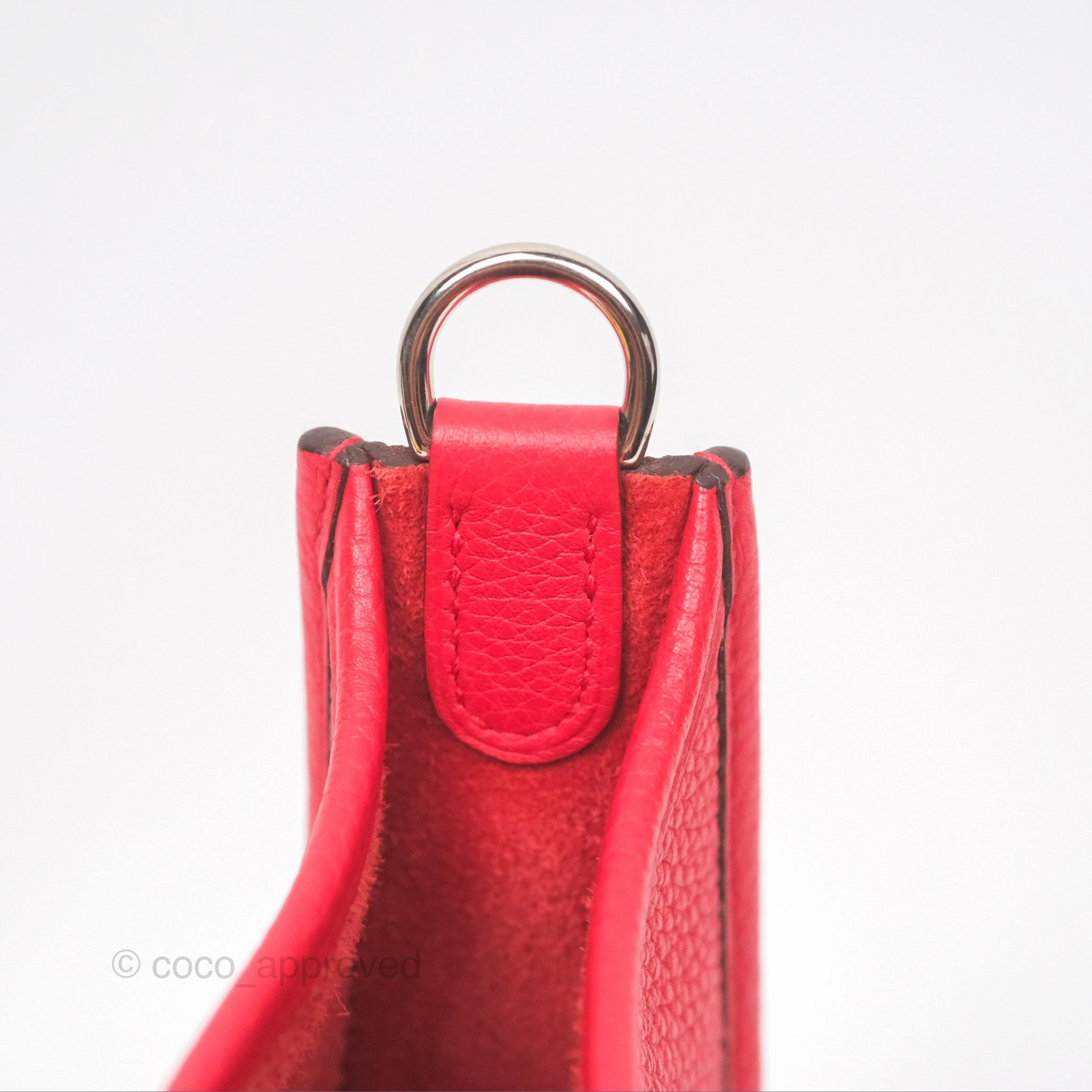 Herms Mini Evelyne 16 Amazone Rouge de Coeur TM Palladium Hardware