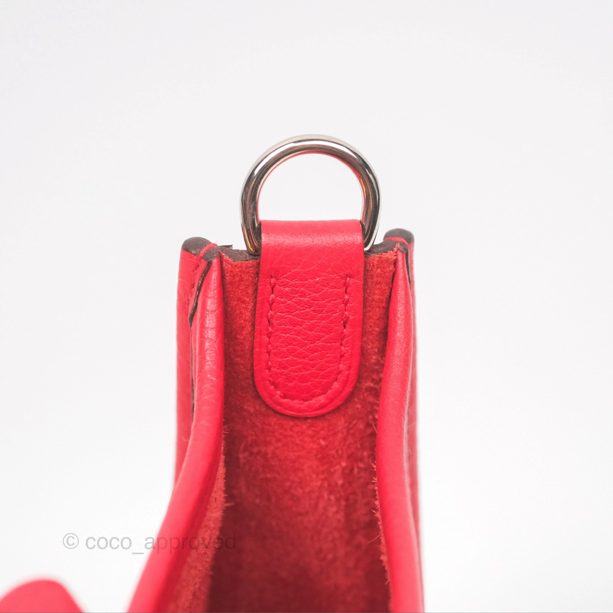 Herms Mini Evelyne 16 Amazone Rouge de Coeur TM Palladium Hardware